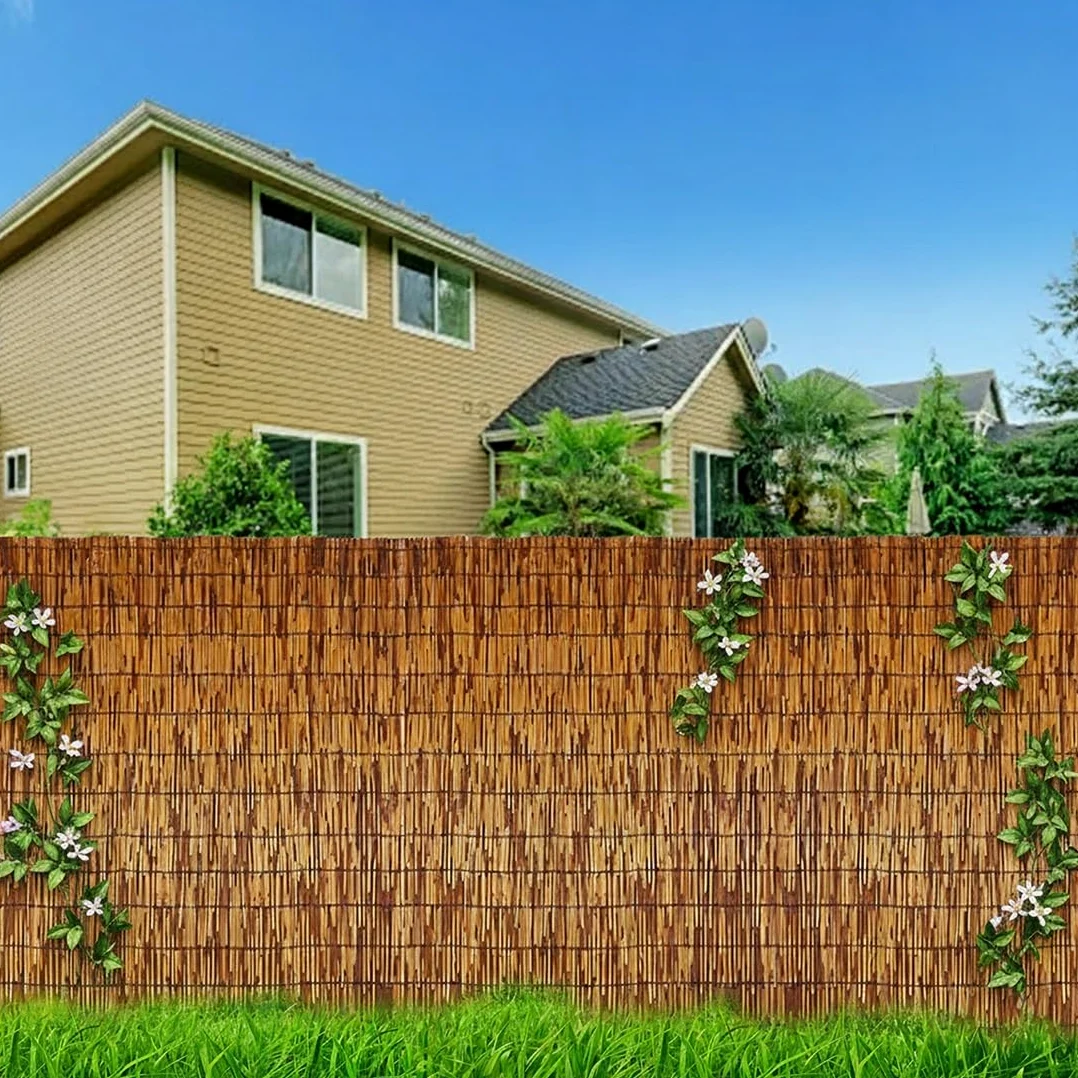 Rollo de Valla Cañizo, Natural Valla de Bambú for Jardín Exterior Piscinas Techos y Patios, Pantalla de Valla Caña Resistente a La Intemperie Y La Privacidad(Marrón,H150cmxL1000cm)