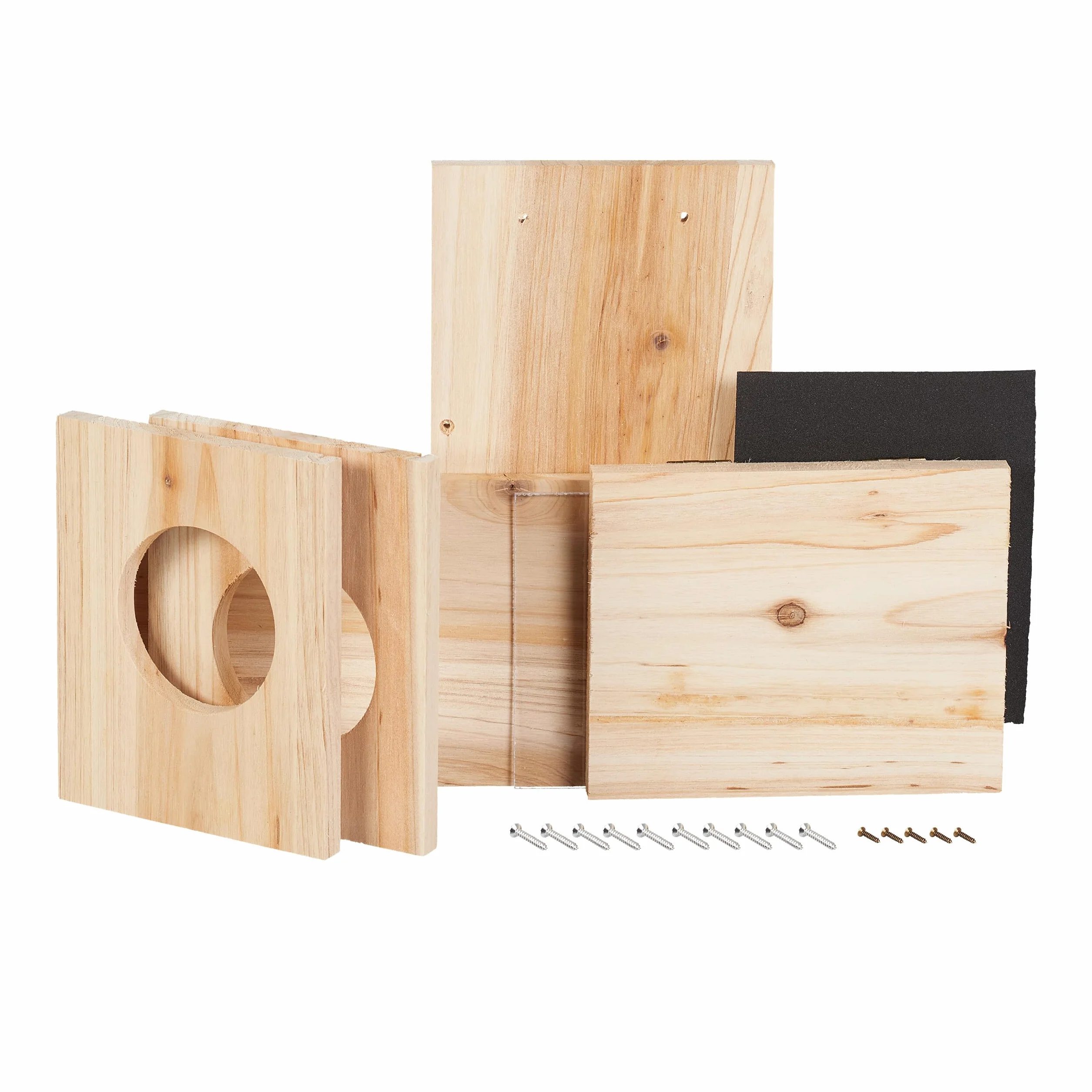 Relaxdays Kit de construcción alimentación Comedero para Ardillas DIY, Casa Alimentadora para Montar, Madera, 2 Entradas y Plataforma, Colgante, Natural, 24 x 35 x 13 cm