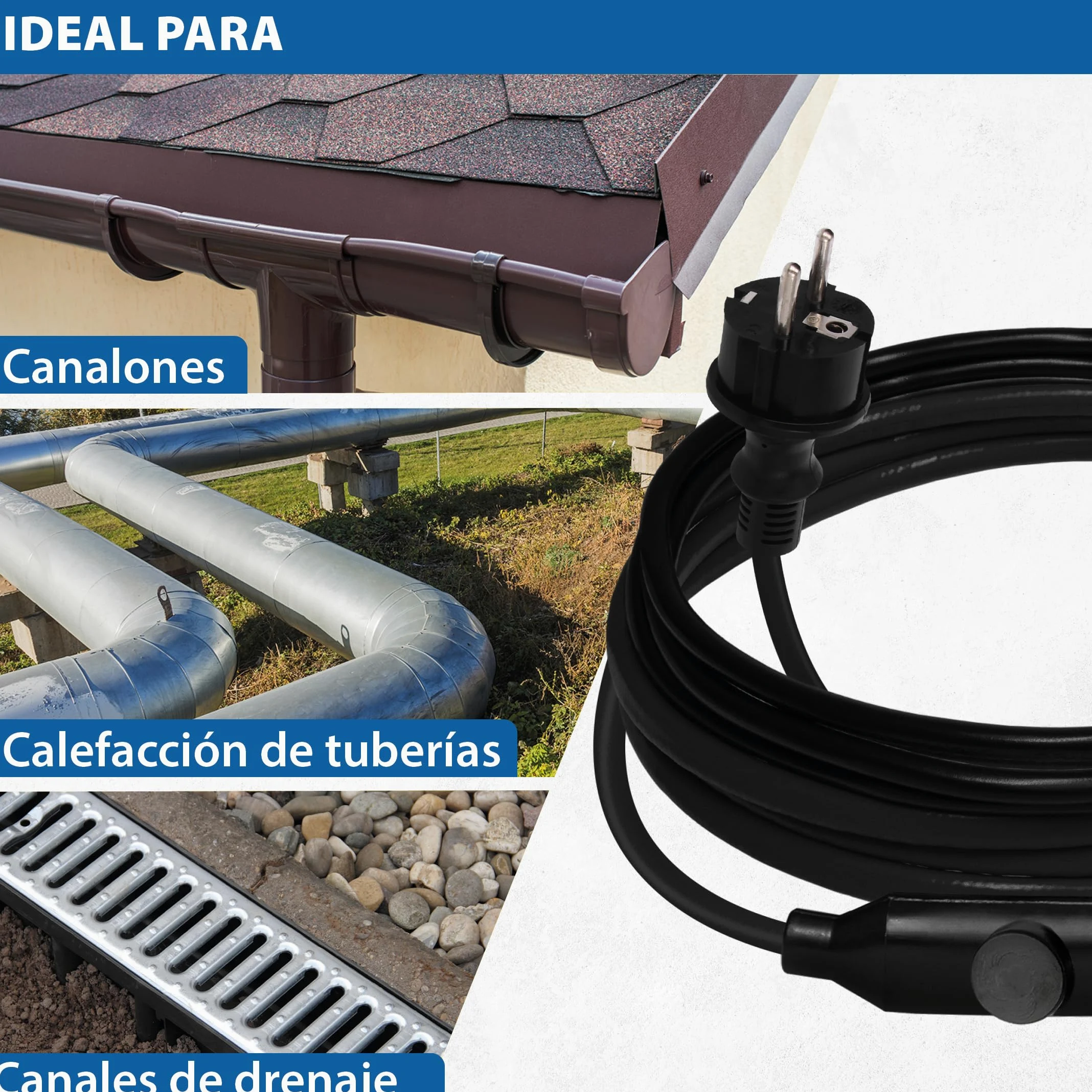 Cable de calefacción de protección contra heladas, autorregulación, variaciones