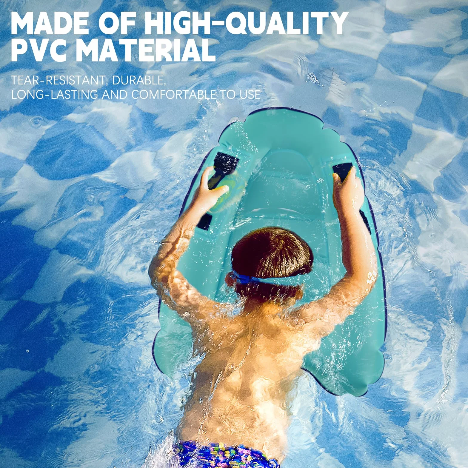 Shyllin Tabla de Surf Inflable para Niños 70 x 55 x 12 cm Bodyboard Hinchable con Asas Portátil
