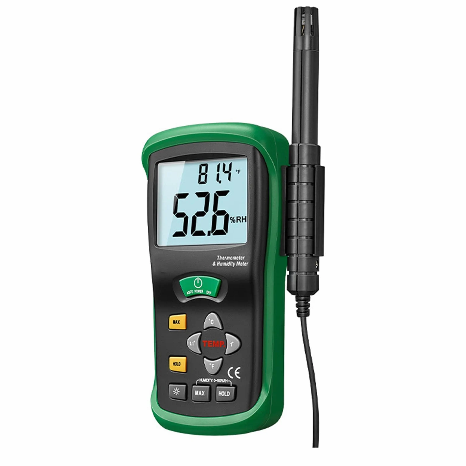 Medidor De Humedad, Medidor De Humedad De Madera De Alta Precisión LCD, Pantalla Digital, Termohigrómetro, Termohigrómetro De Mano, Medición De Precisión