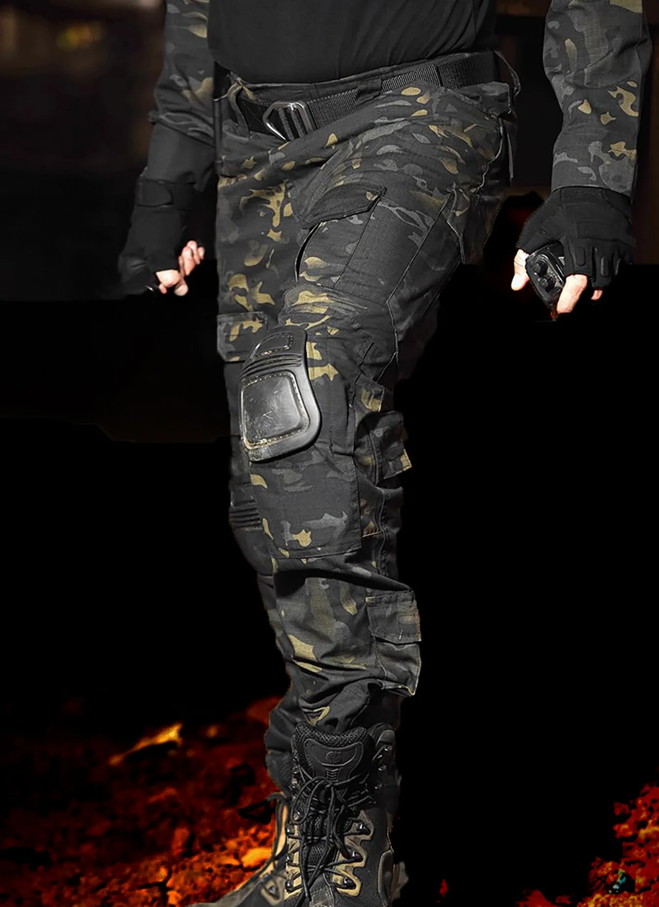Pantalones Tácticos Airsoft Multibolsillo Duty Paints Paintball Caza Pesca con Rodilleras