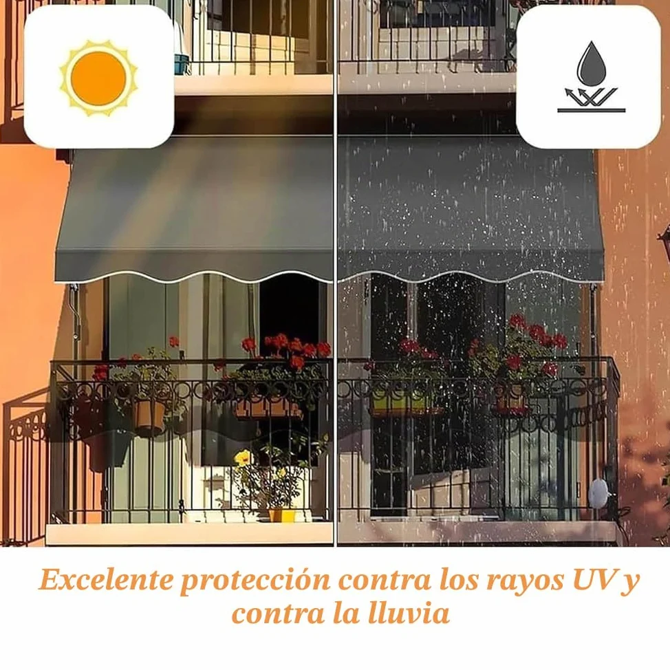 Lona para toldo Exterior, Tela de Repuesto para toldo, Tela Impermeable Ripstop, poliéster 320 g, Estructura no incluida,Camel,(10x8.2ft) 3x2.5m