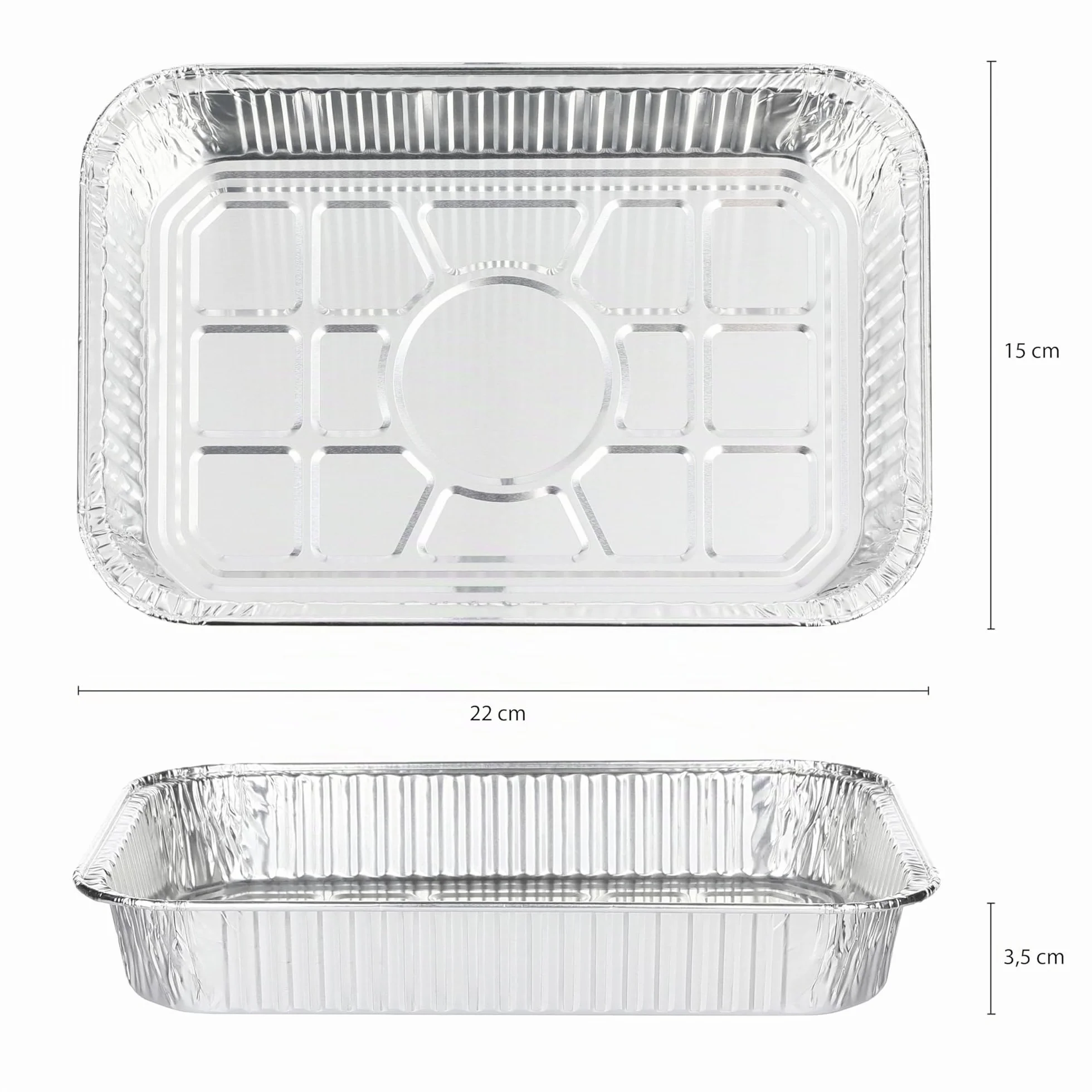 Vaily Juego de 25 Bandejas de Goteo de Aluminio Pequeñas - Bandejas de Aluminio para Vegetales - Accesorios para Barbacoa de Gas, Barbacoa de Carbón y Barbacoa Eléctrica como Bandeja para Recolectar