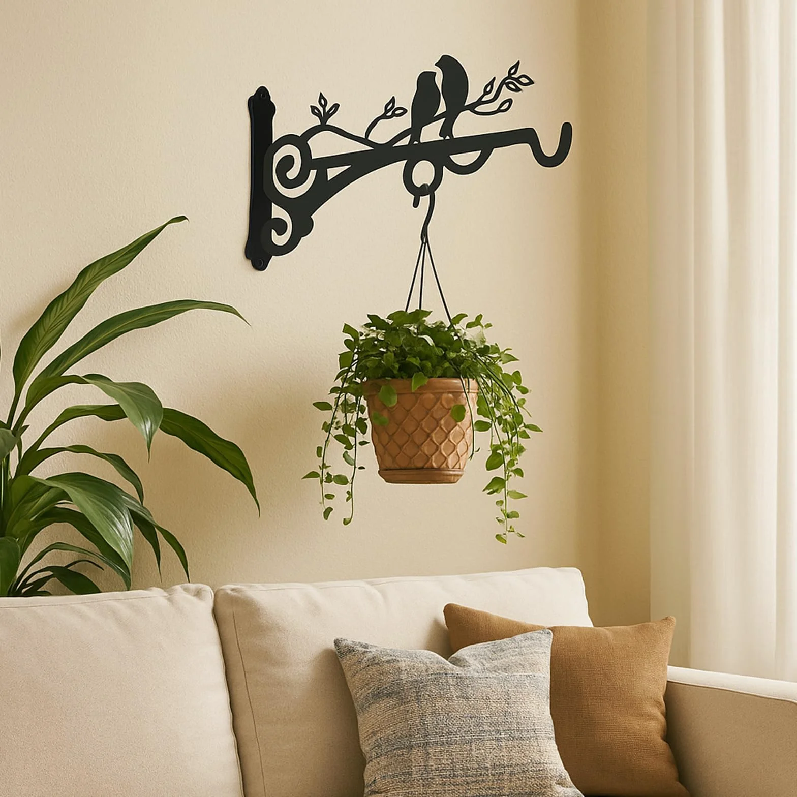 2 Piezas Soporte Plantas Colgantes Gancho Plantas Pared Colgador Plantas Pared Ldeal Para Colgar Cestas Para Pájaros Casitas Decoraciones de Jardín y Más Añadiendo un Toque Natural y Artístico