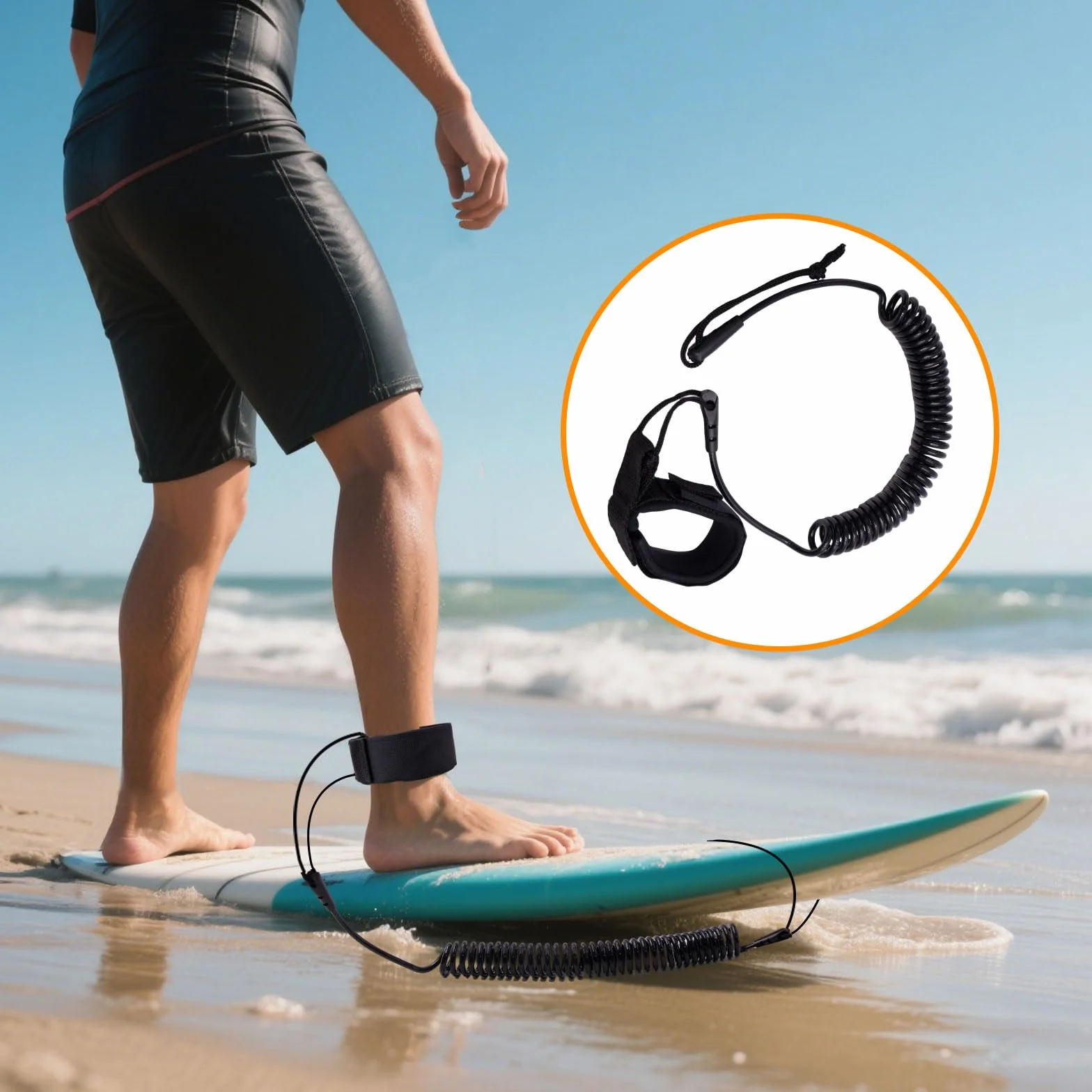 Surf Leash Ajustable TPU Adultos para Longboard 10ft