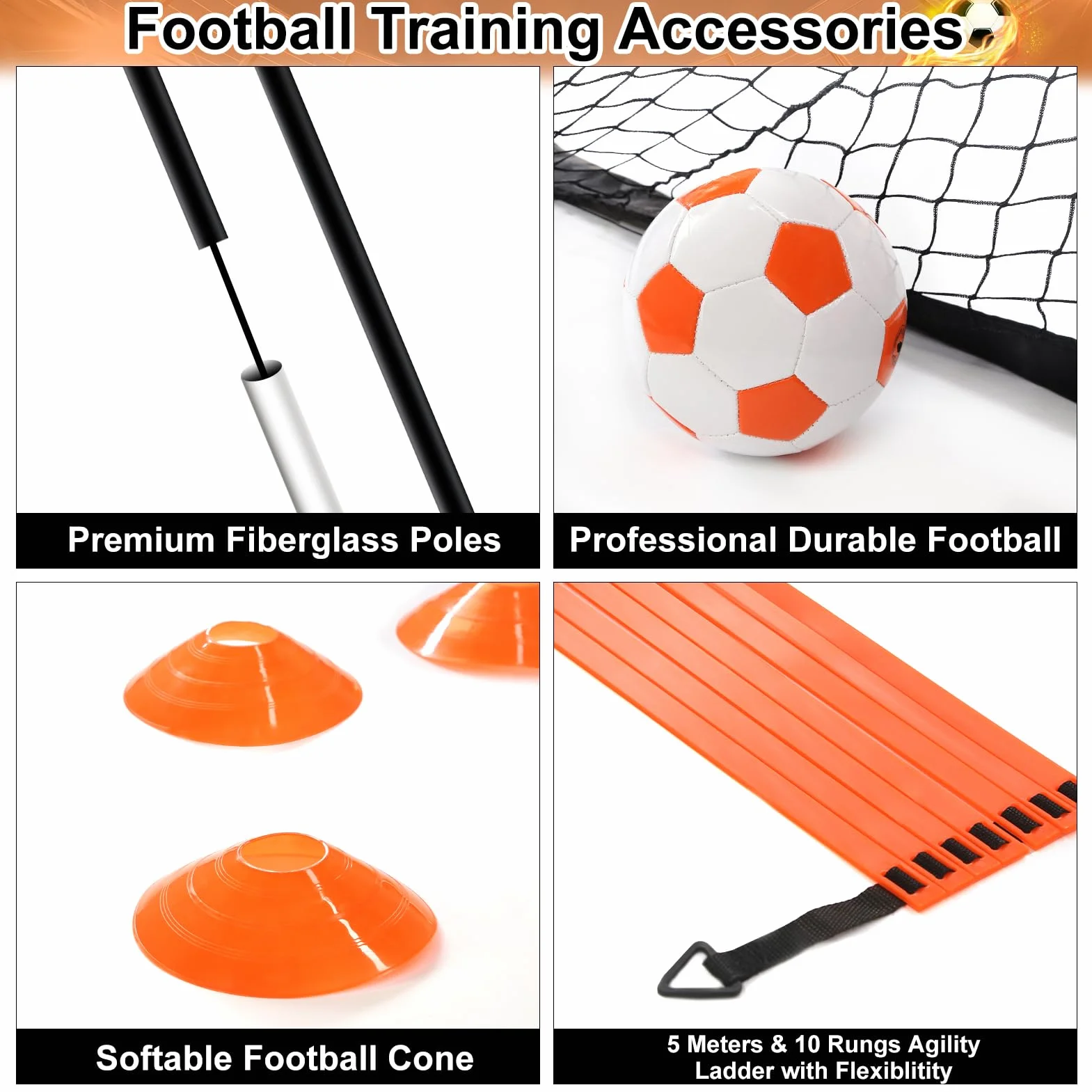 Yimore Mini Portería Fútbol Niños Plegable 120×90×90 cm con Bolsa de Transporte