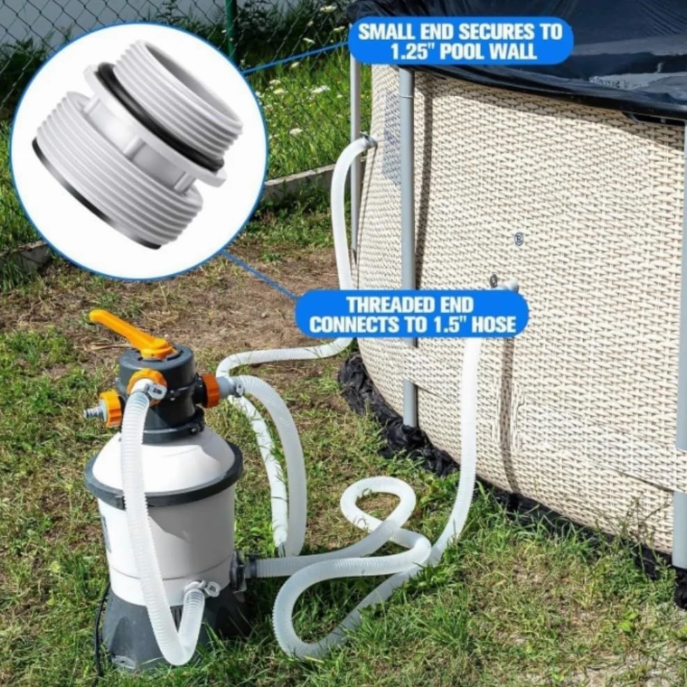 Zoegneer Adaptador de manguera de válvula desviadora de piscina de 3 vías para puertos de 1/4 pulgada o 1/2 pulgada, adaptador de manguera de plástico para circulación y filtración eficiente en