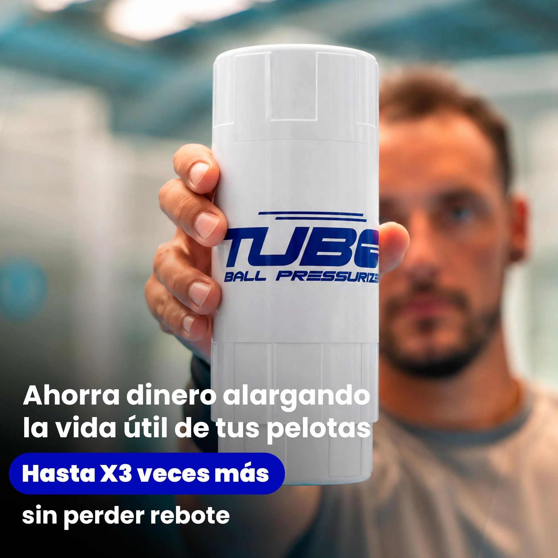 TUBOPLUS TuboX3 Color Presurizador de Pelotas de Pádel y Tenis para 3 Pelotas