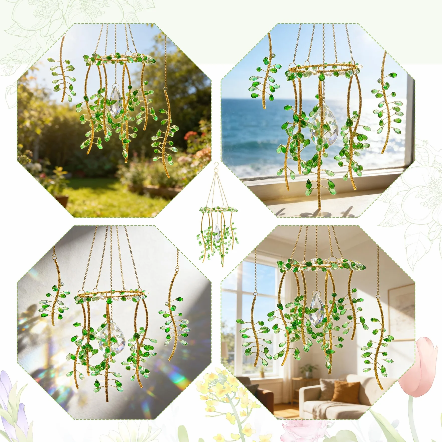 VEEKAY Atrapasoles de Cristal,Colgante Suncatcher Ornamento,Sun Catcher para Ventanas y Jardines,para Casa, Jardín, Oficina