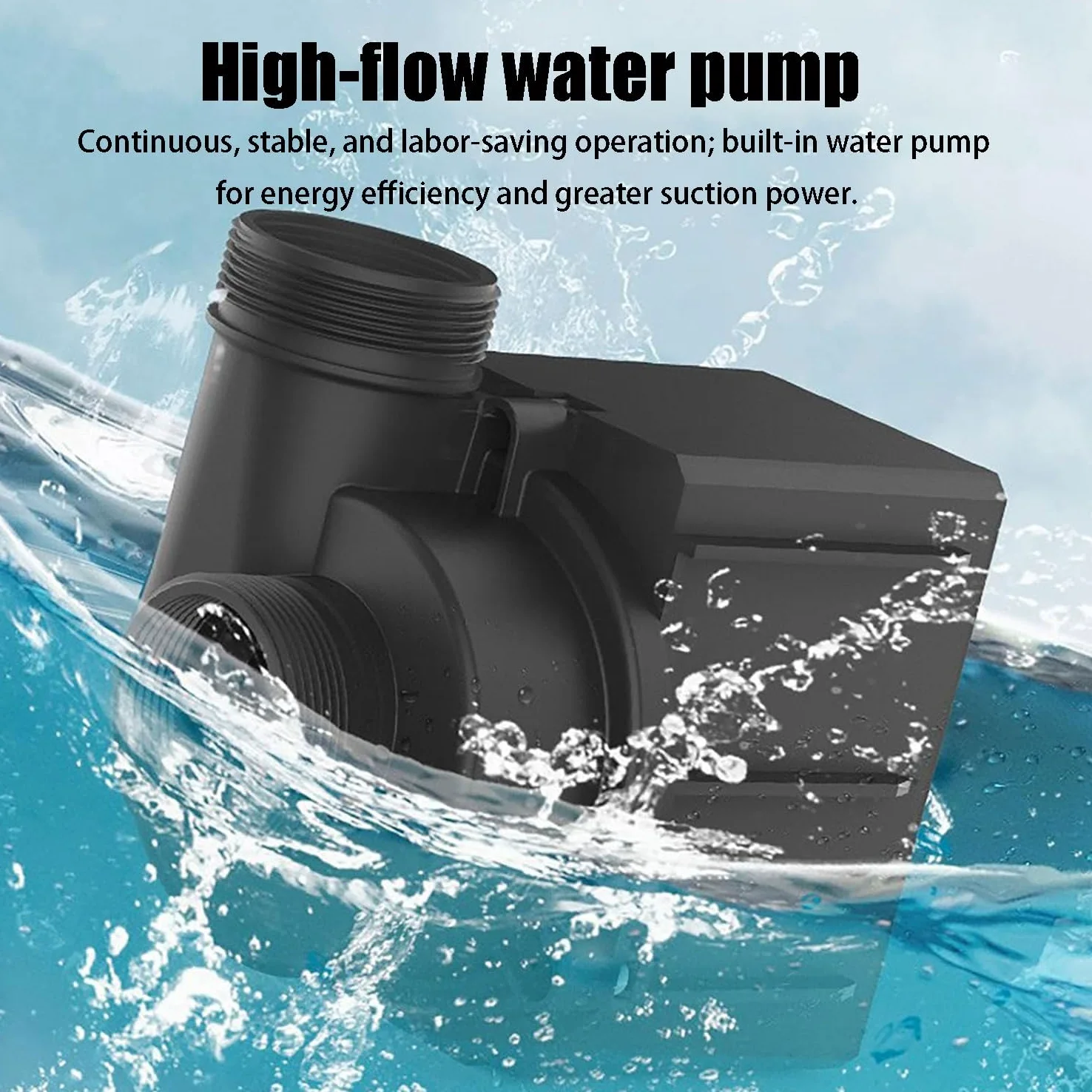 Espumador de estanque de acero inoxidable, colector de desechos multiusos, bomba de alto flujo limpiador automático para estanques de peces y piscinas, herramienta reductora de lodo resistente
