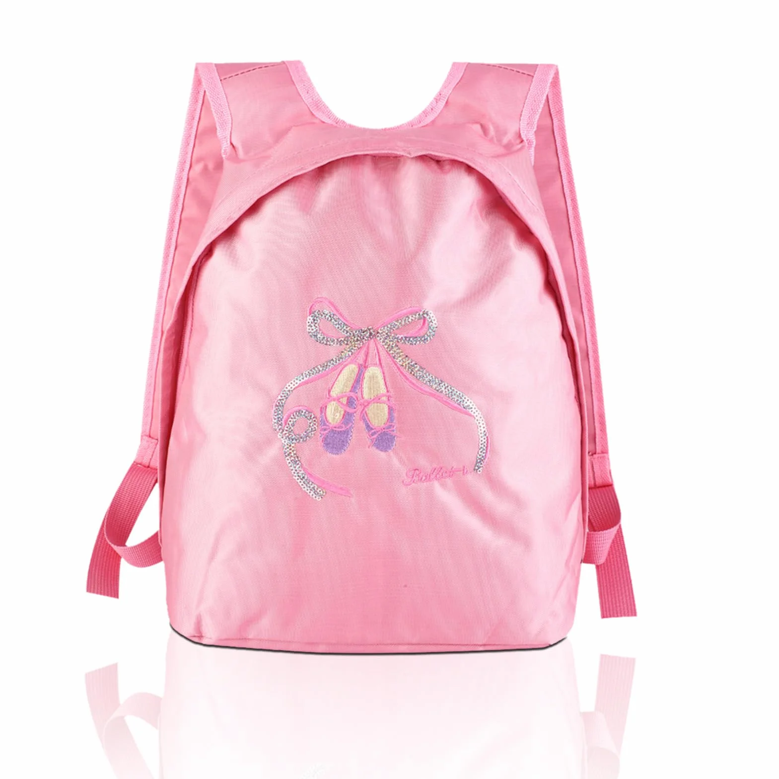 HERCHR Bolsa de Ballet para Niñas, Mochila Deportiva con Cremallera, Bolsa de Viaje, Bolsa de Hombro Doble Rosa