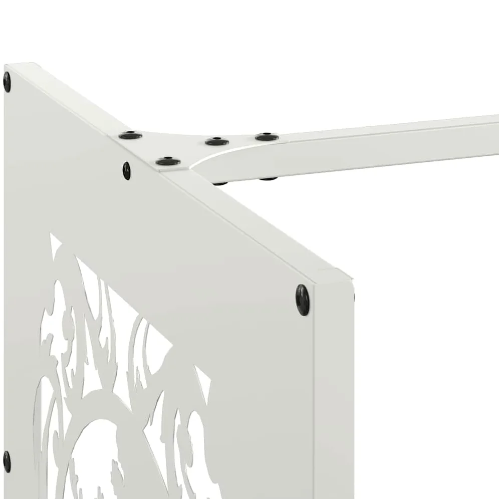 Estantería para leña blanca de acero laminado en frío, 40 x 40 x 40 cm, soporte estable para leña para interior y exterior, almacenamiento de madera de gran capacidad, ideal para salón, terraza
