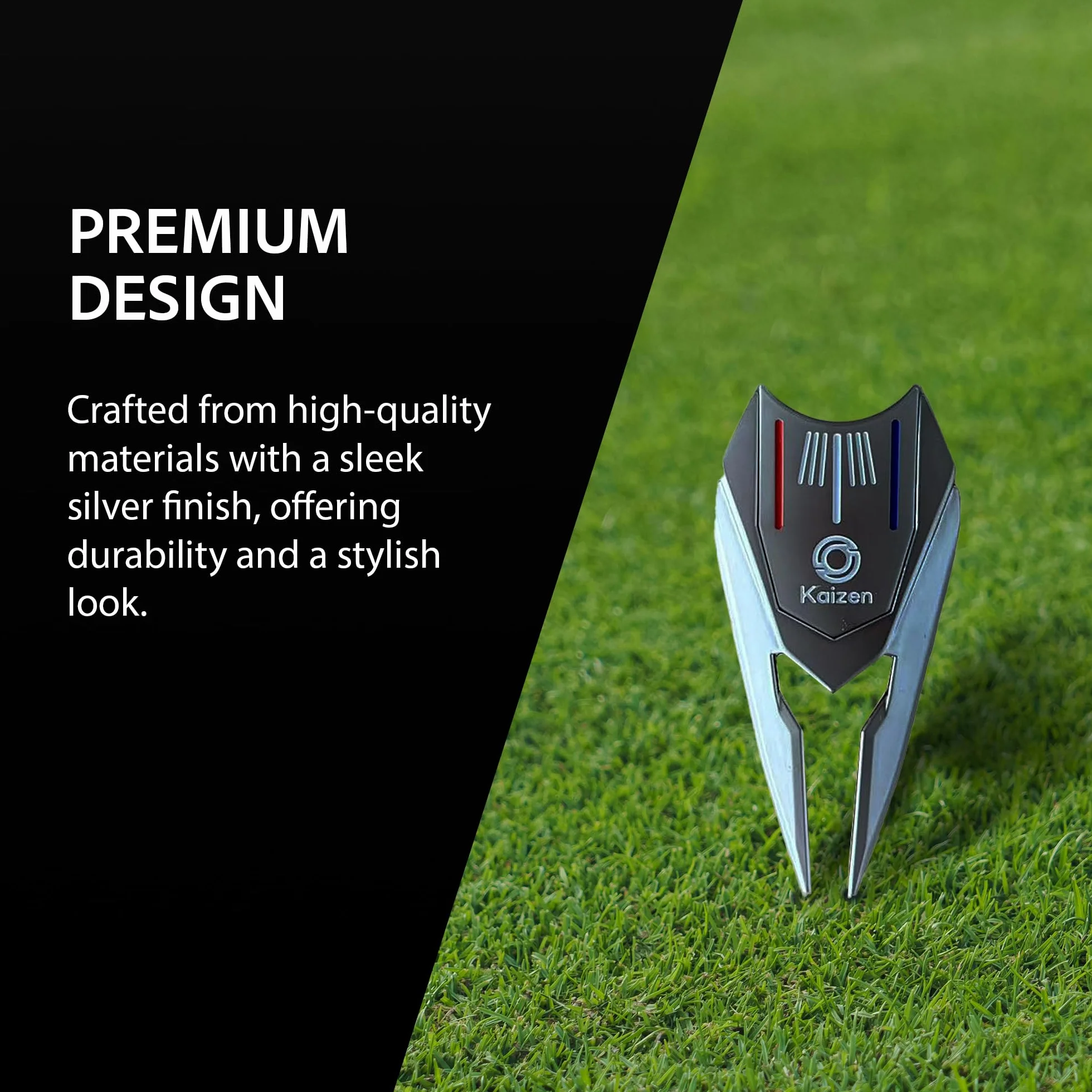 Kaizen Herramienta de reparación de divot de golf con marcador magnético y alineación de putting