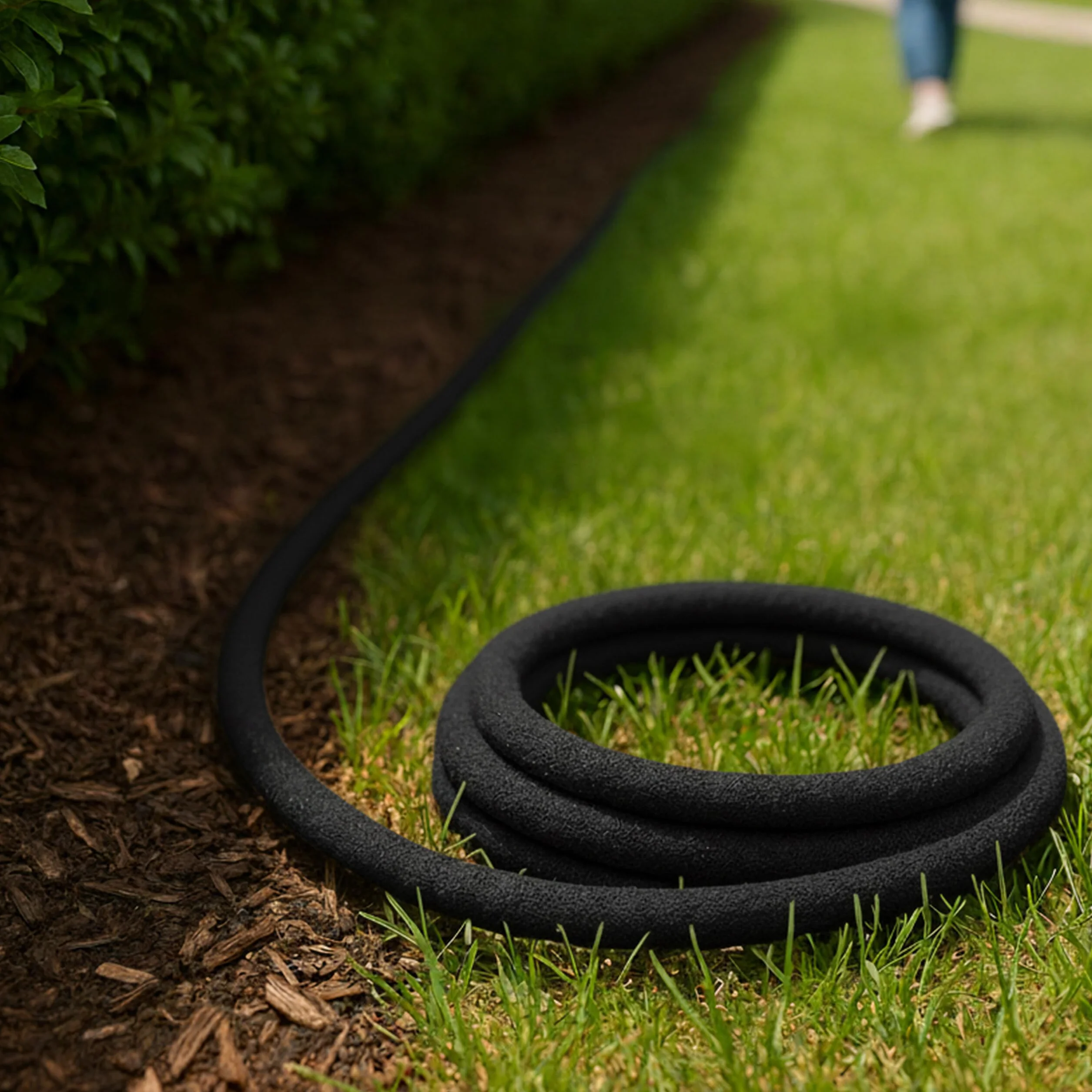 Relaxdays Manguera de Jardín para Riego con Manga de Goteo, 100 m, Exterior, Negro
