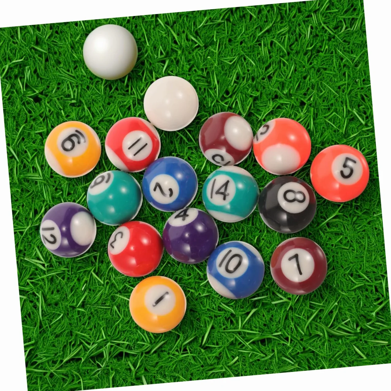 Juego de Bolas de Billar 17 Piezas Resina Mini Triángulo para Niños