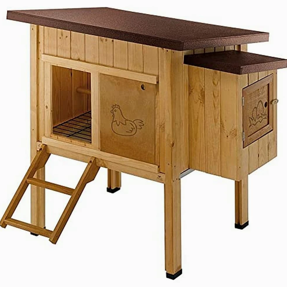 Ferplast Gallinero casa para Pollos y gallinas ponedoras Hen House 10 de Exterior, de Madera FSC, para Aproximadamente 4 gallinas, Accesorios incluidos