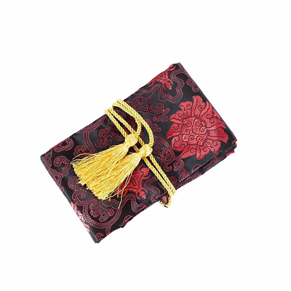 Bolsa de Espada Samurai Katana Wakizashi Tanto Seda con Borla Dorada