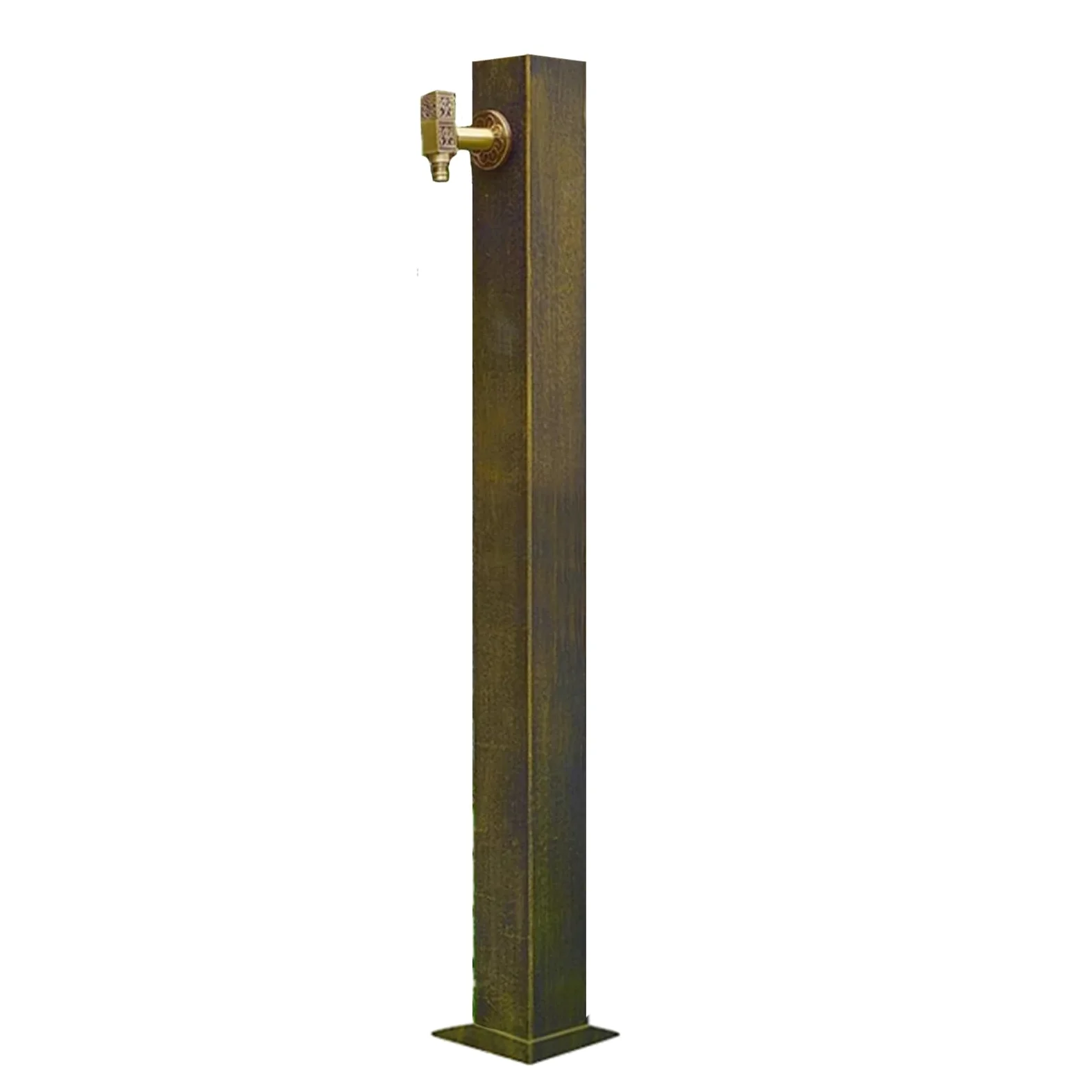 Columna de agua antigua para exteriores, 65 cm, resistente a las heladas, grifo de cobre para jardín, balcón, patio, elegante fuente de agua para decoración del hogar