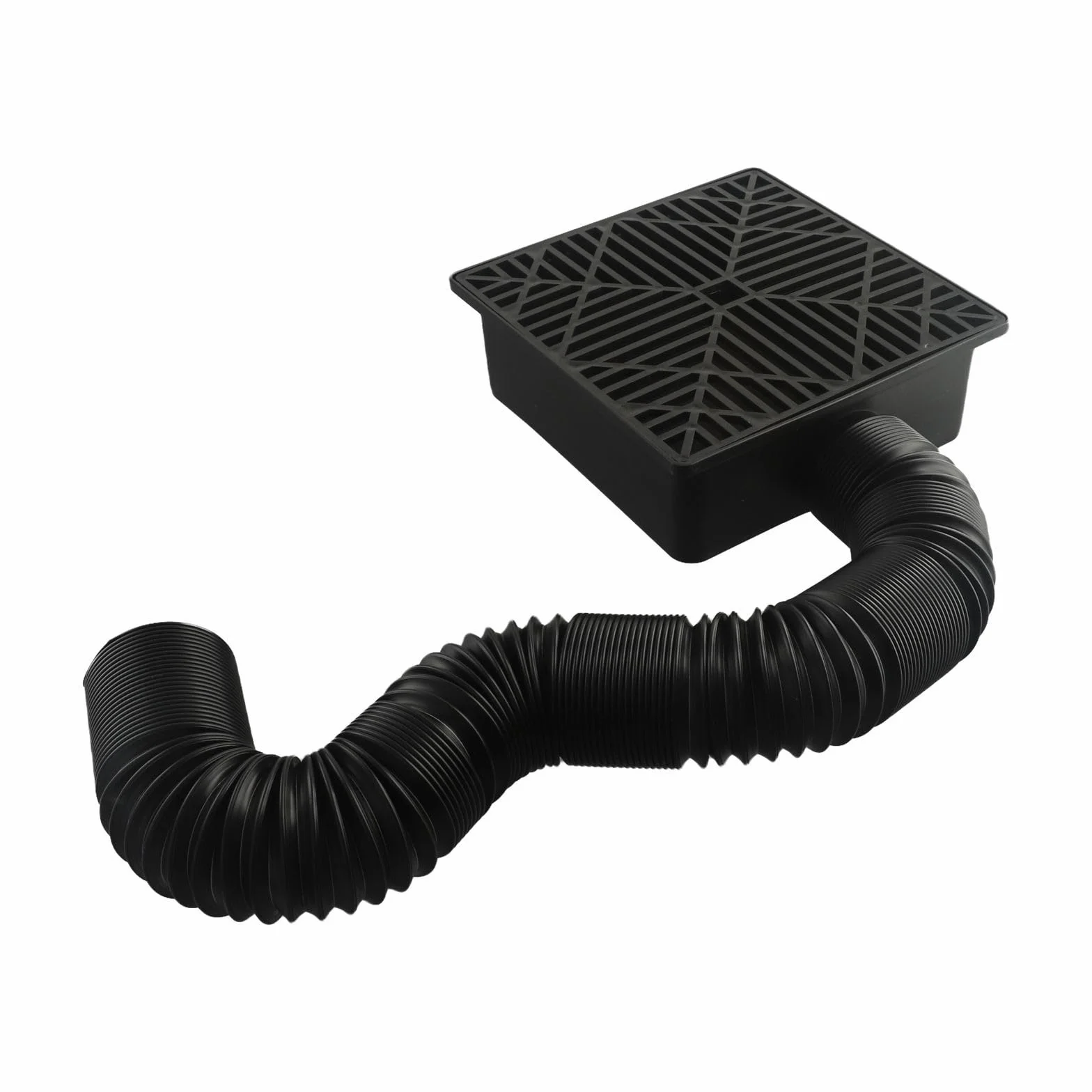 Kit de drenaje de lavabo subterráneo de perfil bajo de 9.0 x 9.05 pulgadas con tubo extensible de 5.5 pies para césped de patio