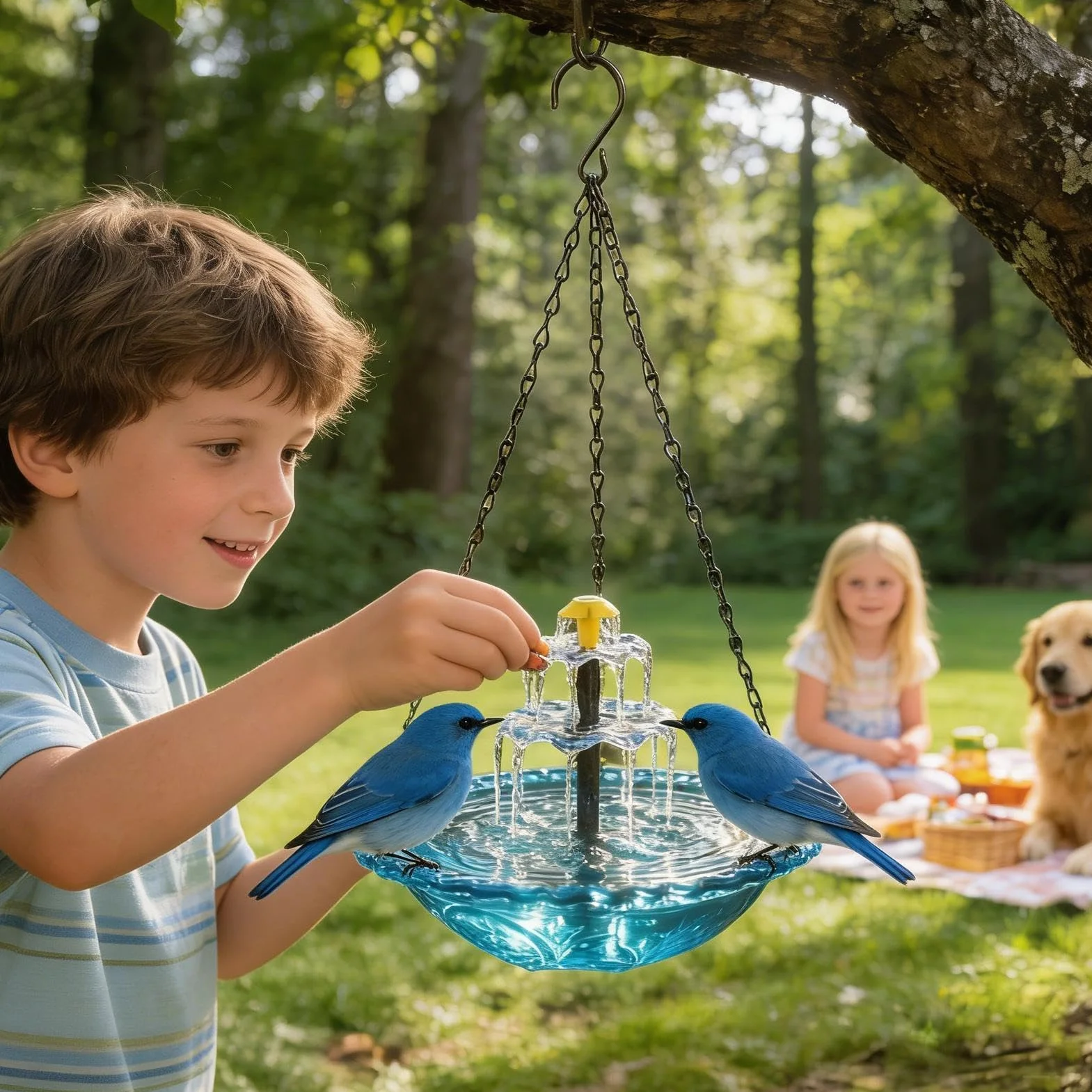 Baño Solar Para Pájaros, Cuenco De Agua Para Colibrí Al Aire Libre | Baño Para Pájaros Colgante - Tazón De Vidrio Artístico Para Jardín, Patio, Patio Trasero, Paio Delantero, Balcón, Terraza, Ptio,