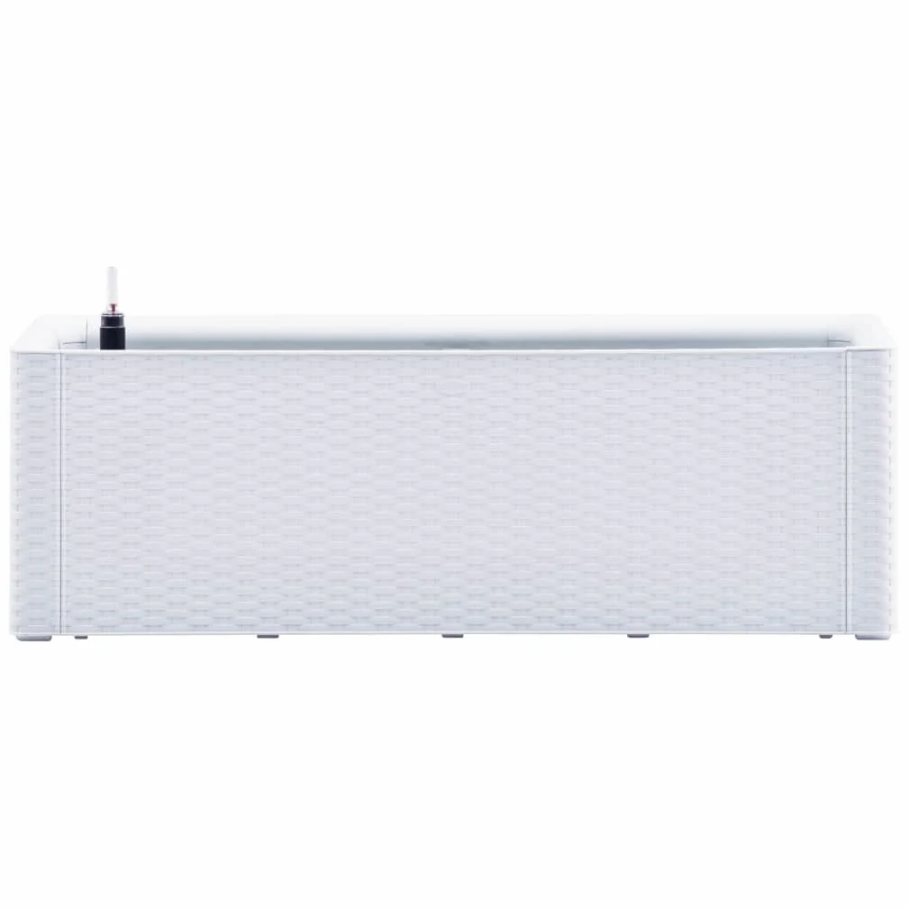 Arriate con Sistema de Riego Automático Blanco 100x43x33 cm PP Jardinera de Jardín Interior Exterior Macetero Terraza Resistente a Los Rayos UVA, a la Intemperie y a Las Heladas