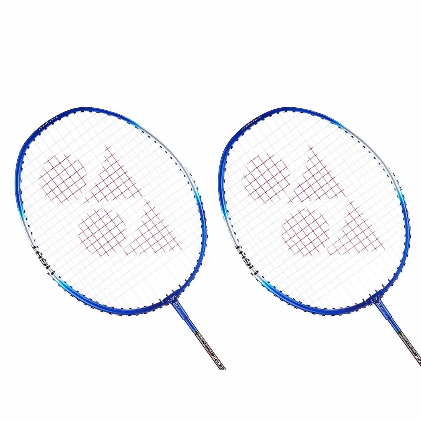 YONEX ZR 100 Juego de 2 raquetas de bádminton, aluminio, cubierta completa, azul