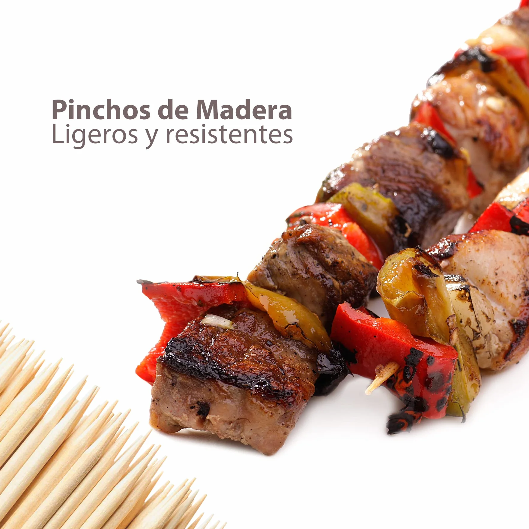 100, 200, 500, 1200 o 12000 Piezas, Pinchos de Madera, Brochetas para Barbacoa, Pinchos Parrilla, Palos de Madera para Grill, Buffet, Fruta, Hoguera y Manualidades, Tamaño 10,15,20, 25 o 30cm