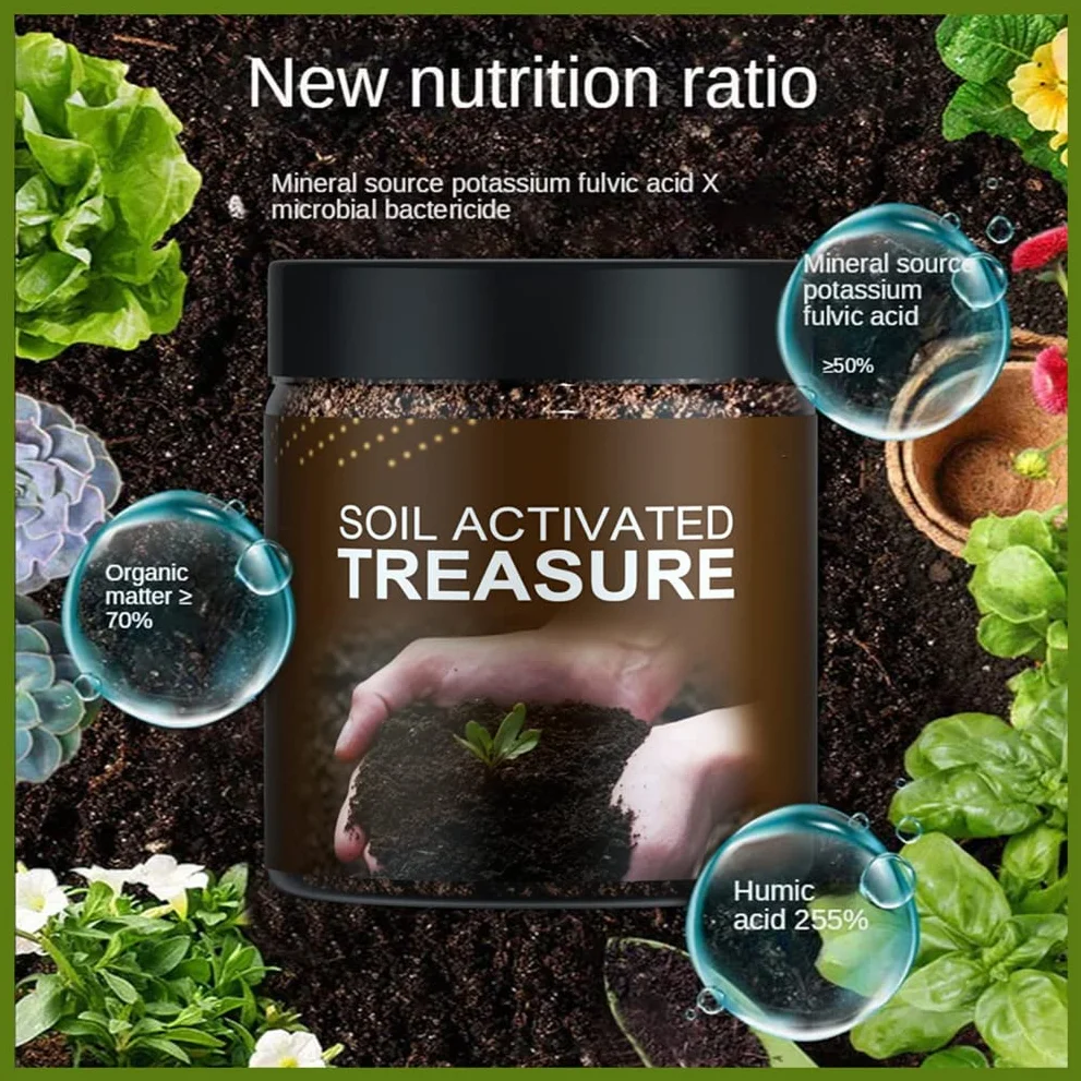 Soil Activated Treasure, Soil Activators For Garden Beds , Potting Mix, Lawns And Gardens, Pimprove Soil, Improve Nutrient Uptake, Soil Plant Flower Fertilizer Activation Treasure Activator (1)