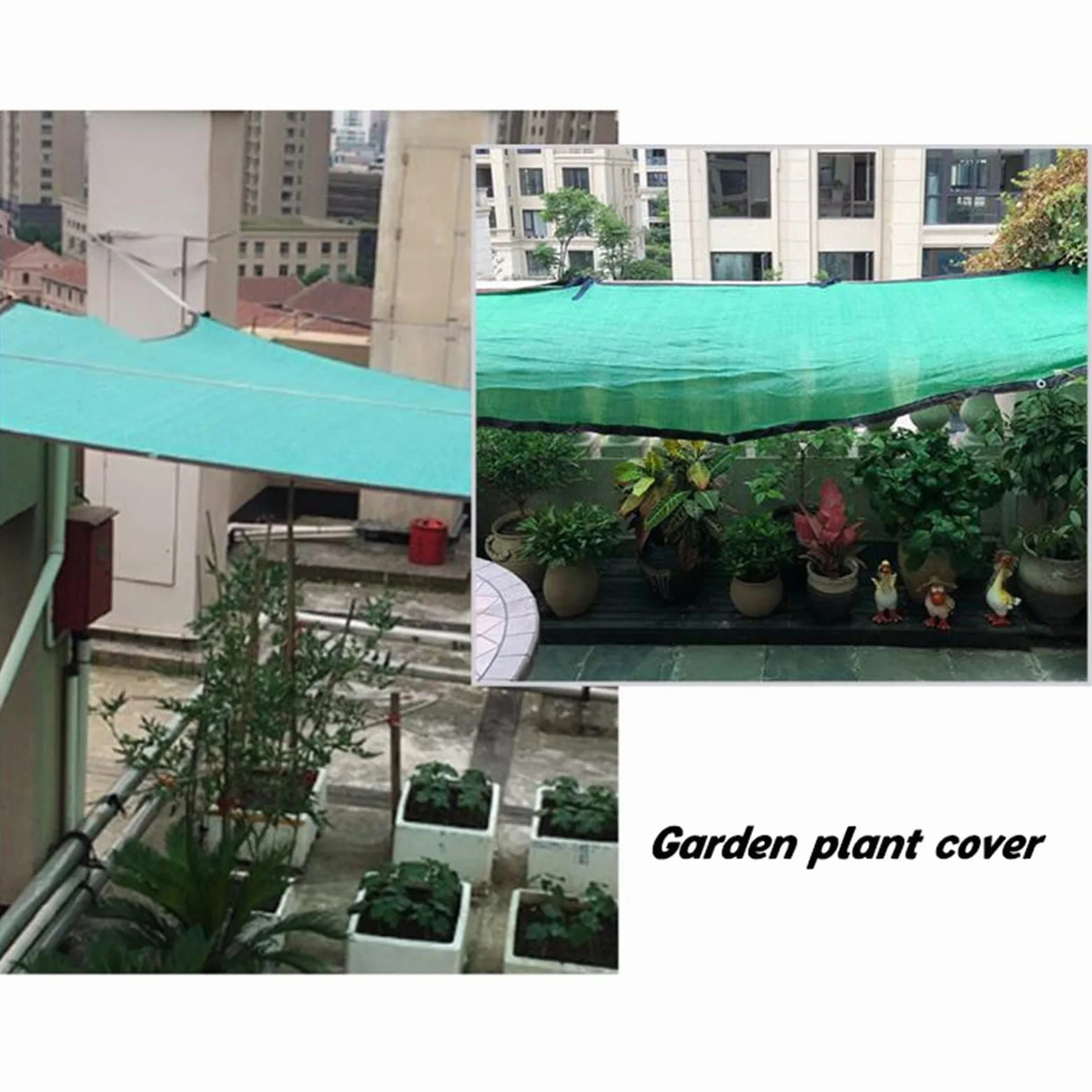 Malla de sombreo Verde para Plantas con 50% de protección Solar y Ojales. Ideal para invernaderos, Patios, Flores y césped. 3x4m/10x13ft. Cubierta de Sombra Verde.