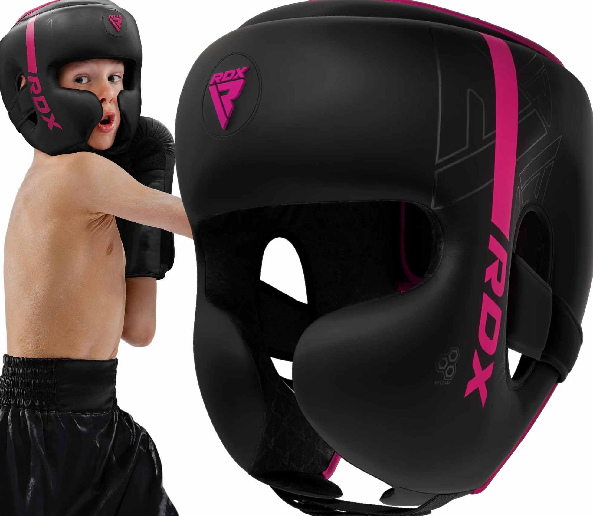 RDX Niños Cascos Boxeo MMA Helmet para Entrenamiento Muay Thai, Maya Hide Cuero Kara Head Gear