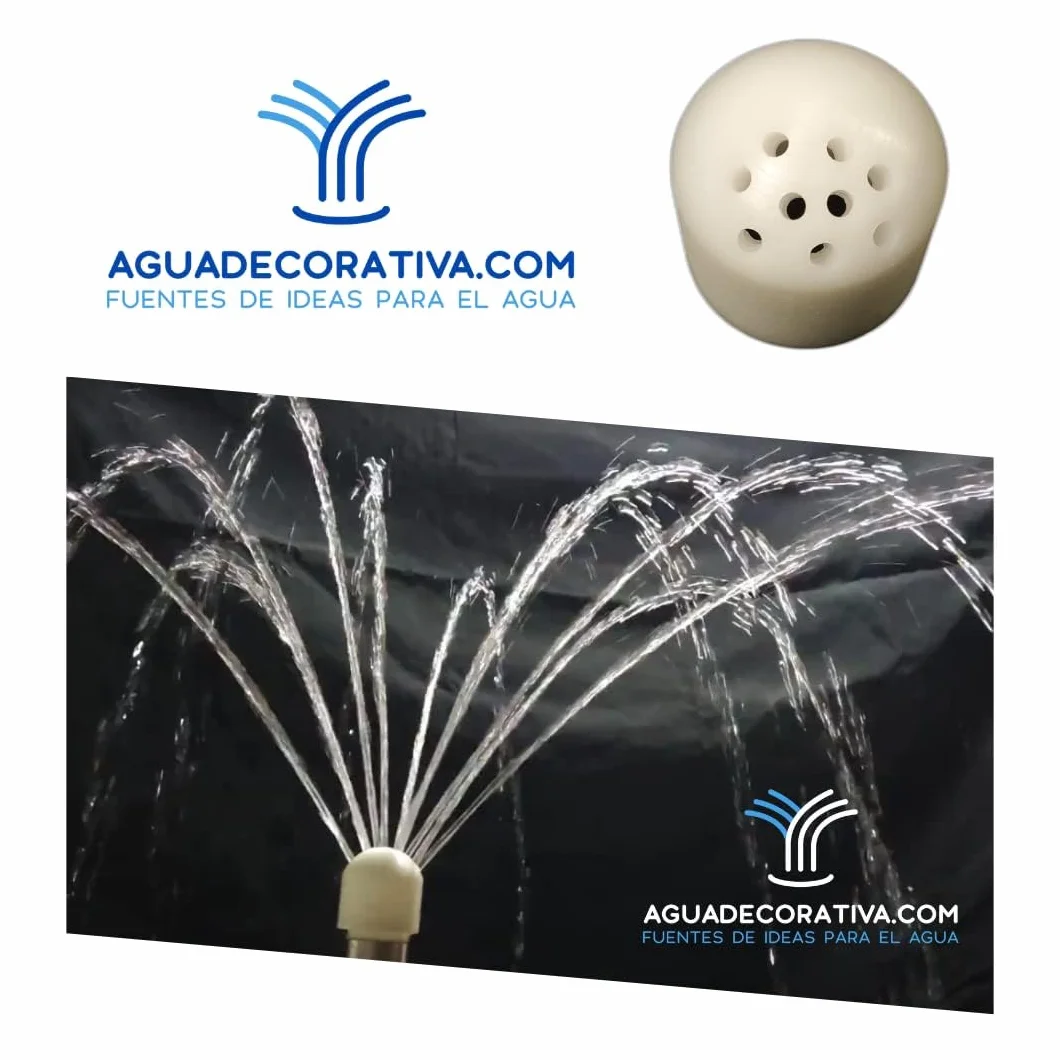 Boquilla para Fuentes de Jardín de Chorros Cristalinos Laterales Arco Iris 3/4" Bspt Hembra Toberas Caños Tobera Ornamental (BF-023-B)