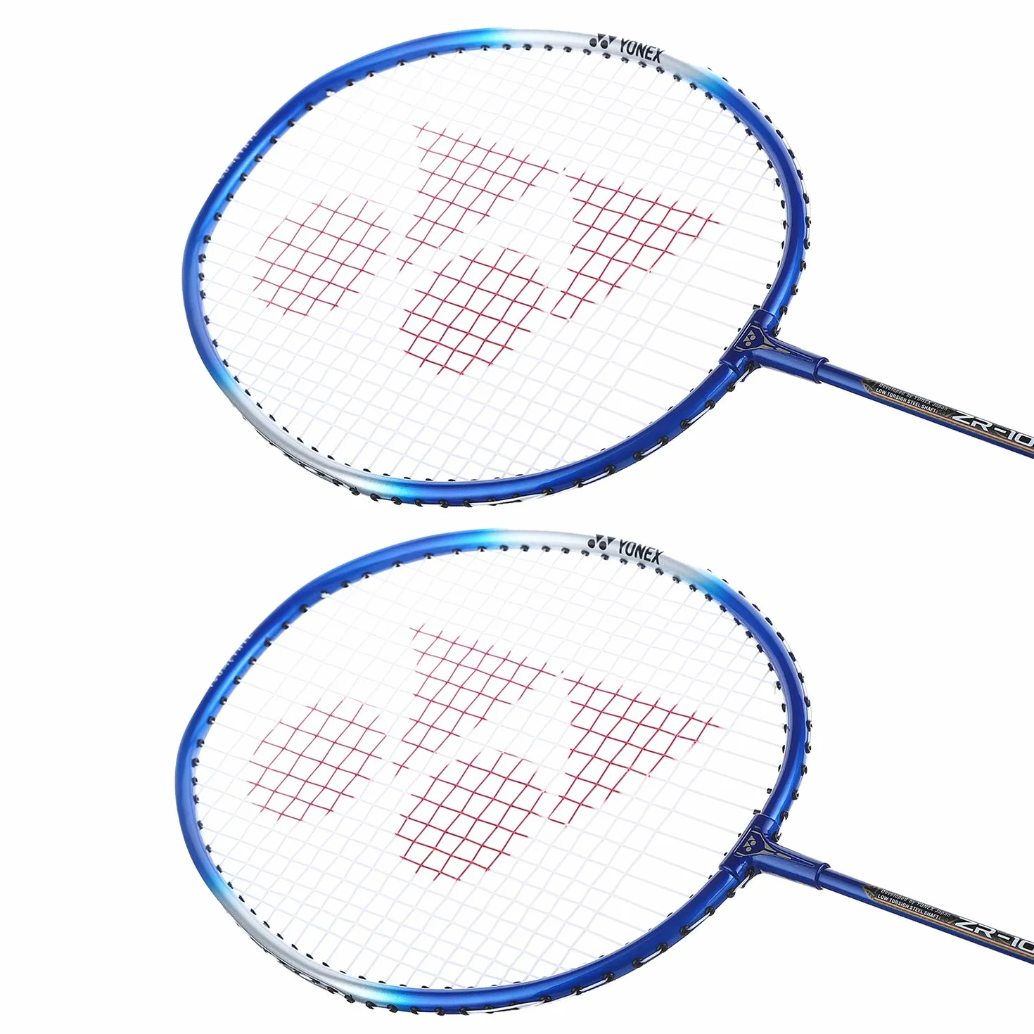 YONEX ZR 100 Juego de 2 raquetas de bádminton, aluminio, cubierta completa, azul