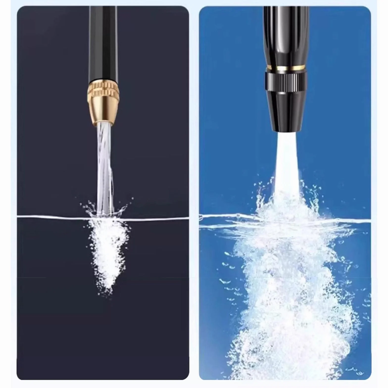 Genérico Pistola De Agua a Presión para Lavado De Autos con Boquilla De Refuerzo Y Manguera, Pistola De Agua Ajustable De Alta Presión para Lavado De Automóviles, Jardinería, Limpieza De Patio,A