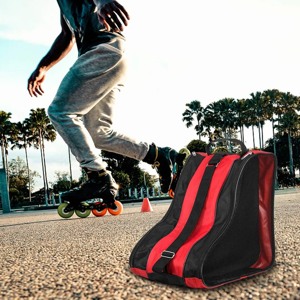 Lixada Bolsa Patines Mochila 3 Capas Transporte Transpirable 4 Ruedas