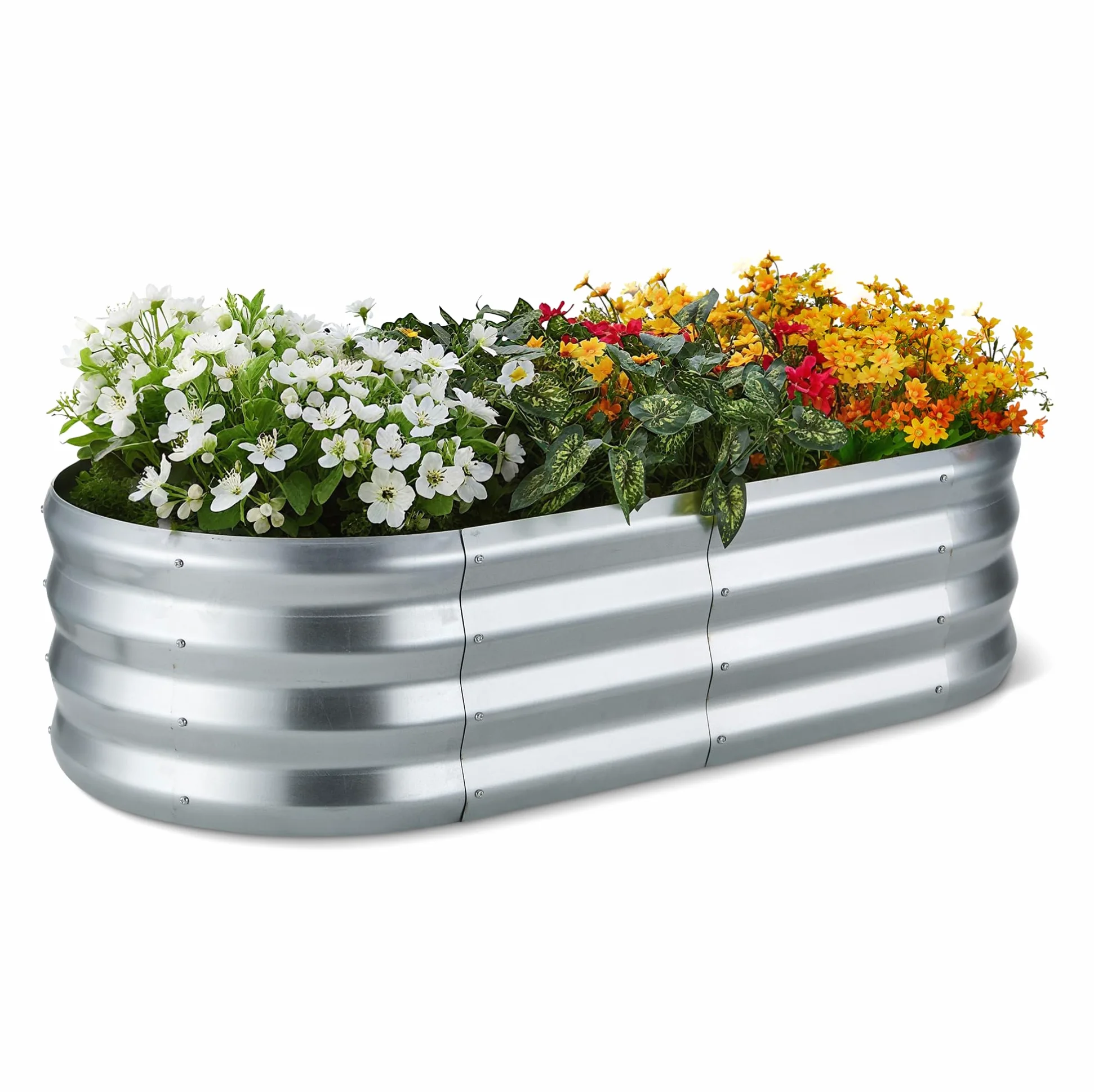 Amazon Basics Huerta Elevada, Acero Galvanizado, 121,8 x 61 x 31,2cm, Paquete de 1, Plata