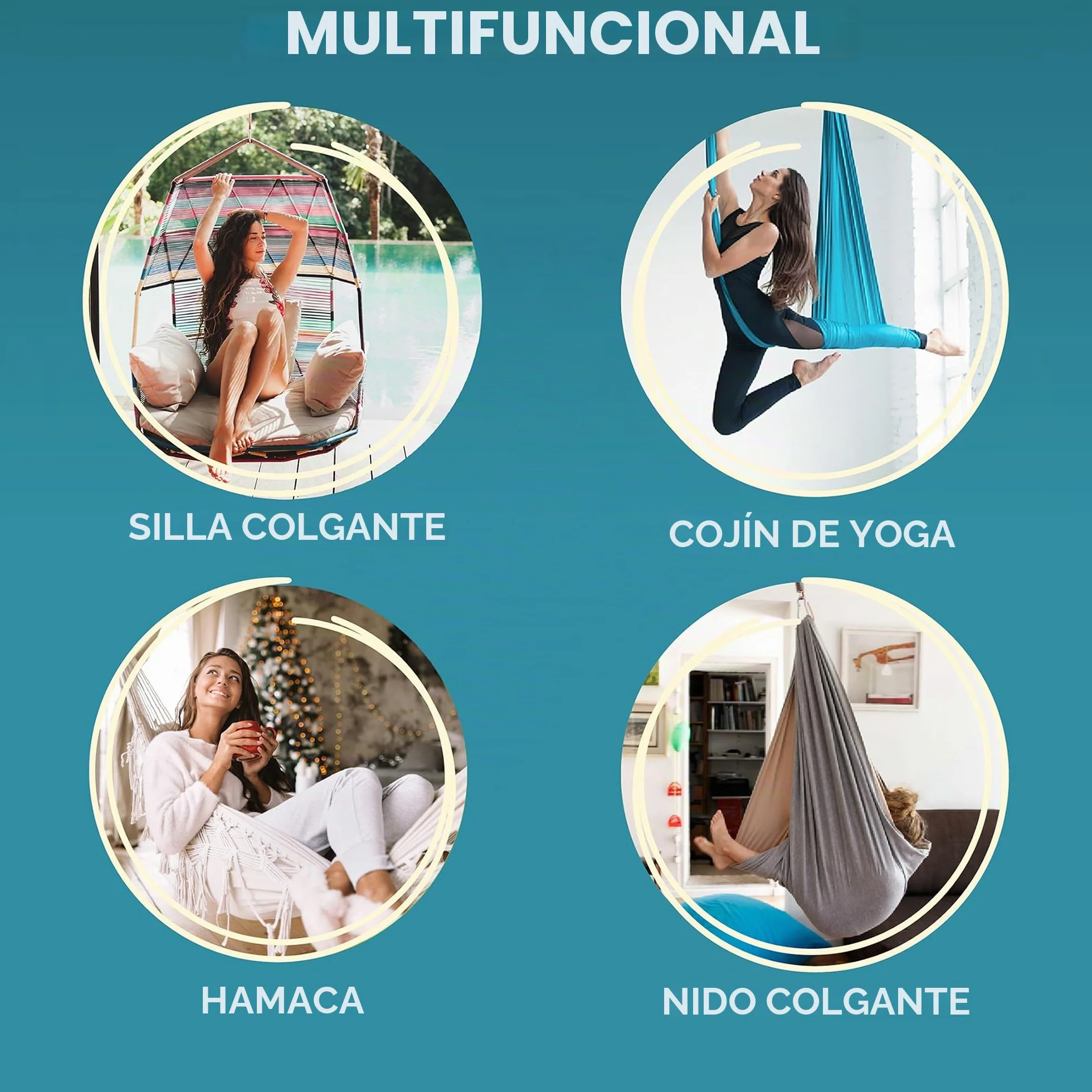 KLIFFHÄNGER Cadena con Dos mosquetones, Accesorio Variable para Colgar Silla (Cadena 50 cm)