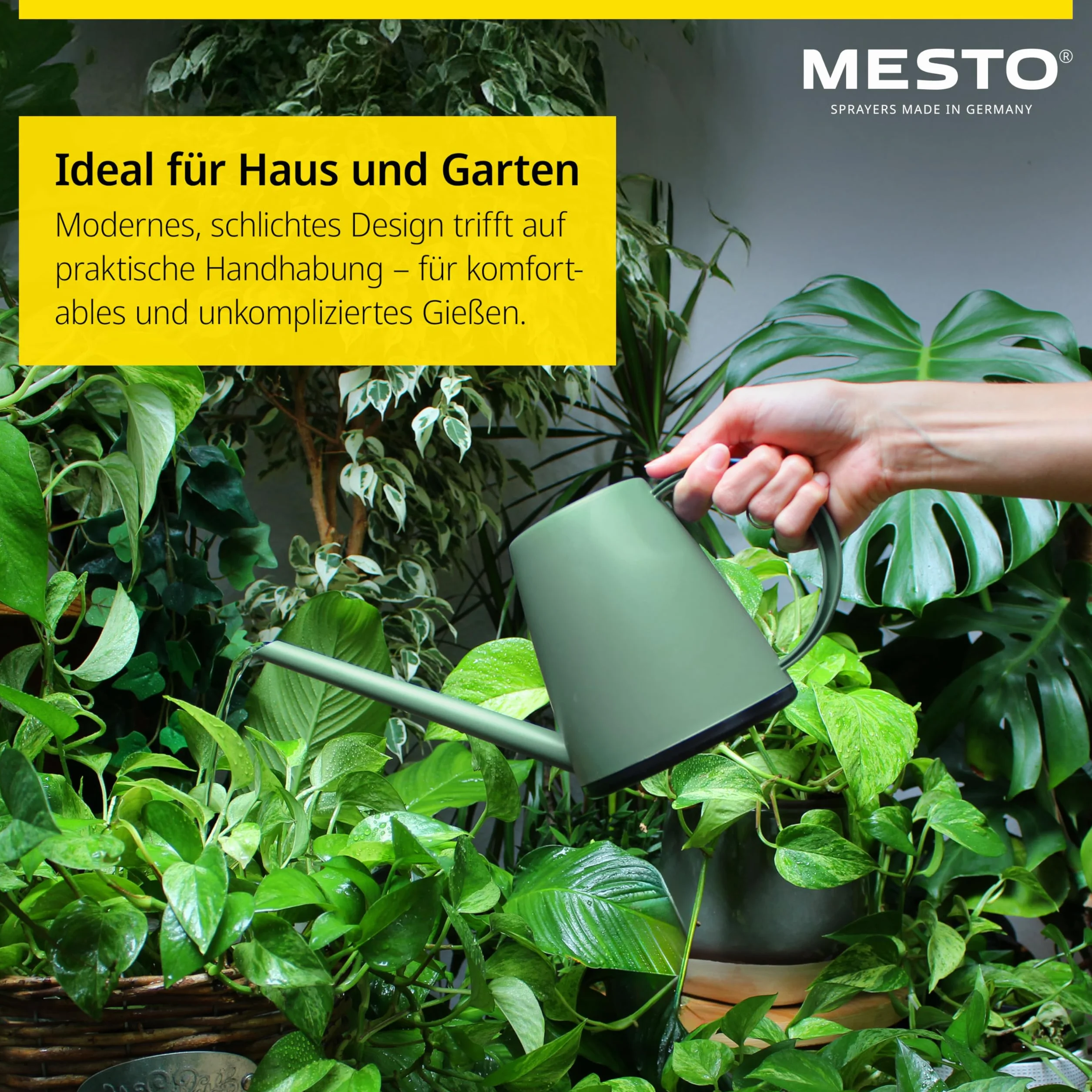 Mesto Lucky Forest - Regadera de 1 L, Incluye atomizador de Mano Mini Forest de 0,79 l, Botella de Spray y regadera para Plantas de Interior y jardín, riego y Cuidado de Plantas, Boquilla Ajustable