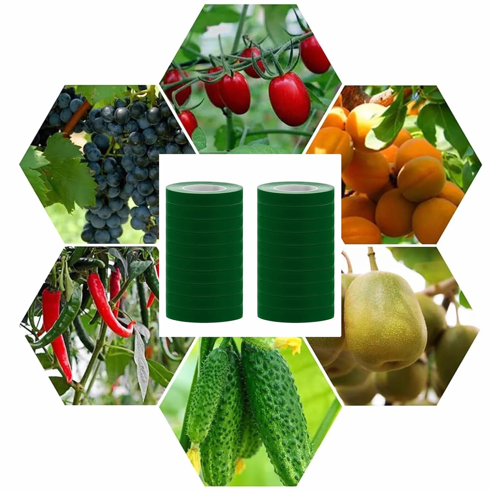 Cinta para encuadernación de plantas, herramienta con 20 rollos de cinta adhesiva, 1 caja de grapas, cintas para atar plantas, embalaje de jardín, poda de verduras y máquina de encadenamiento