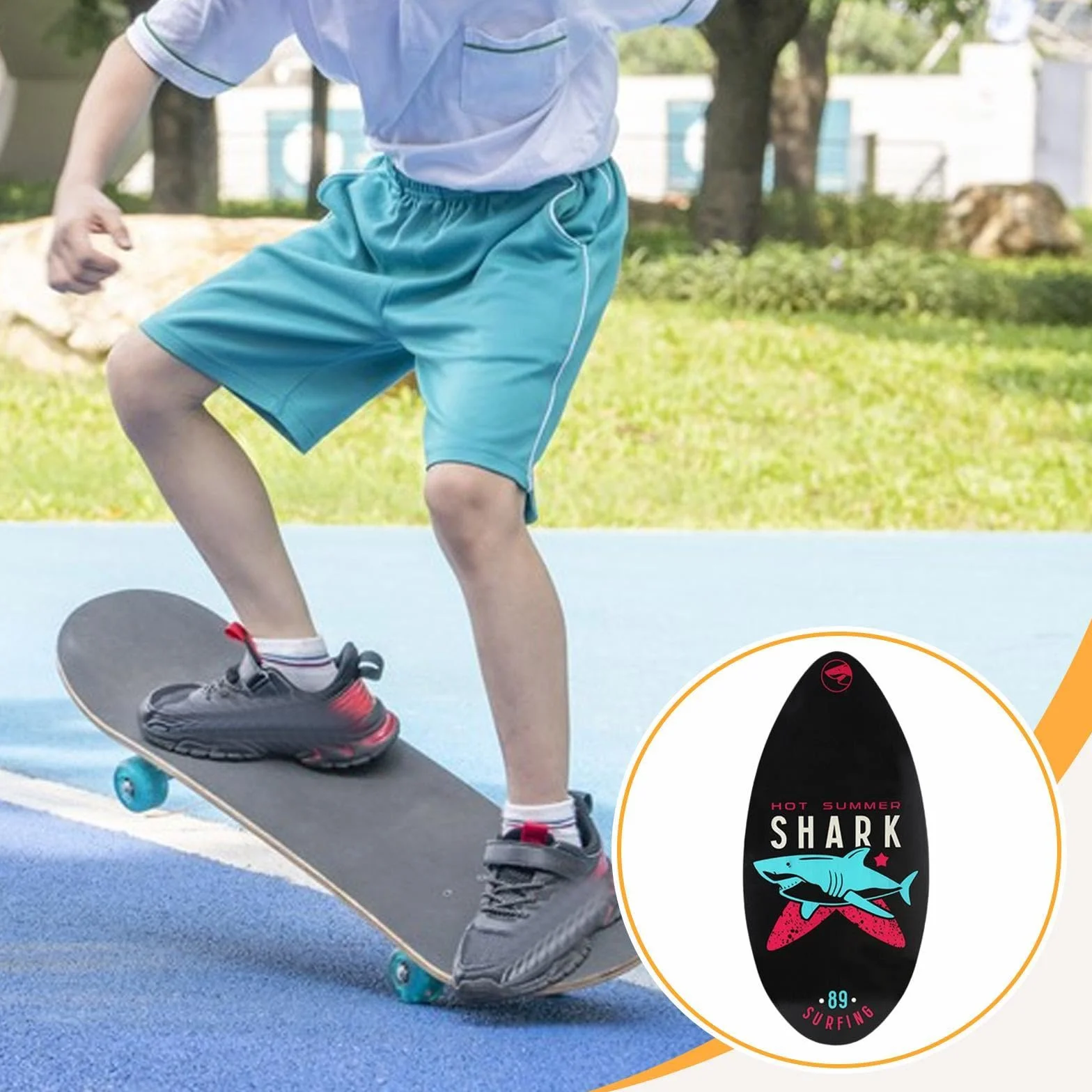 F Fityle Tabla de Skimboard pequeña 30 Pulgadas de Madera para Deportes acuáticos