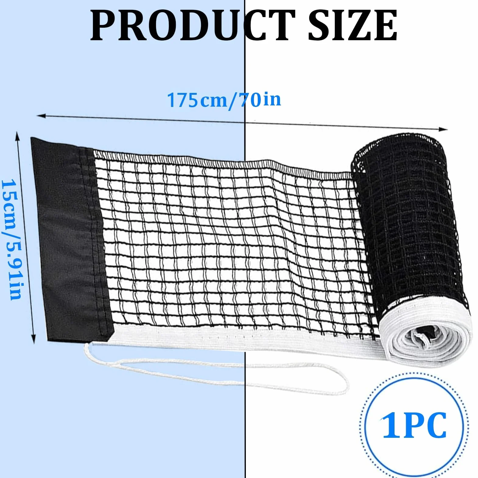 Red de Tenis de Mesa 180 cm x 15 cm Reemplazo Portátil Impermeable Plegable