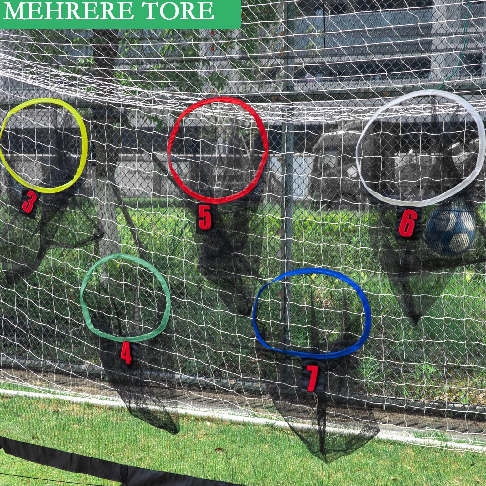 Red para Portería de Fútbol con 9 Agujeros de Tiro, Entrenamiento