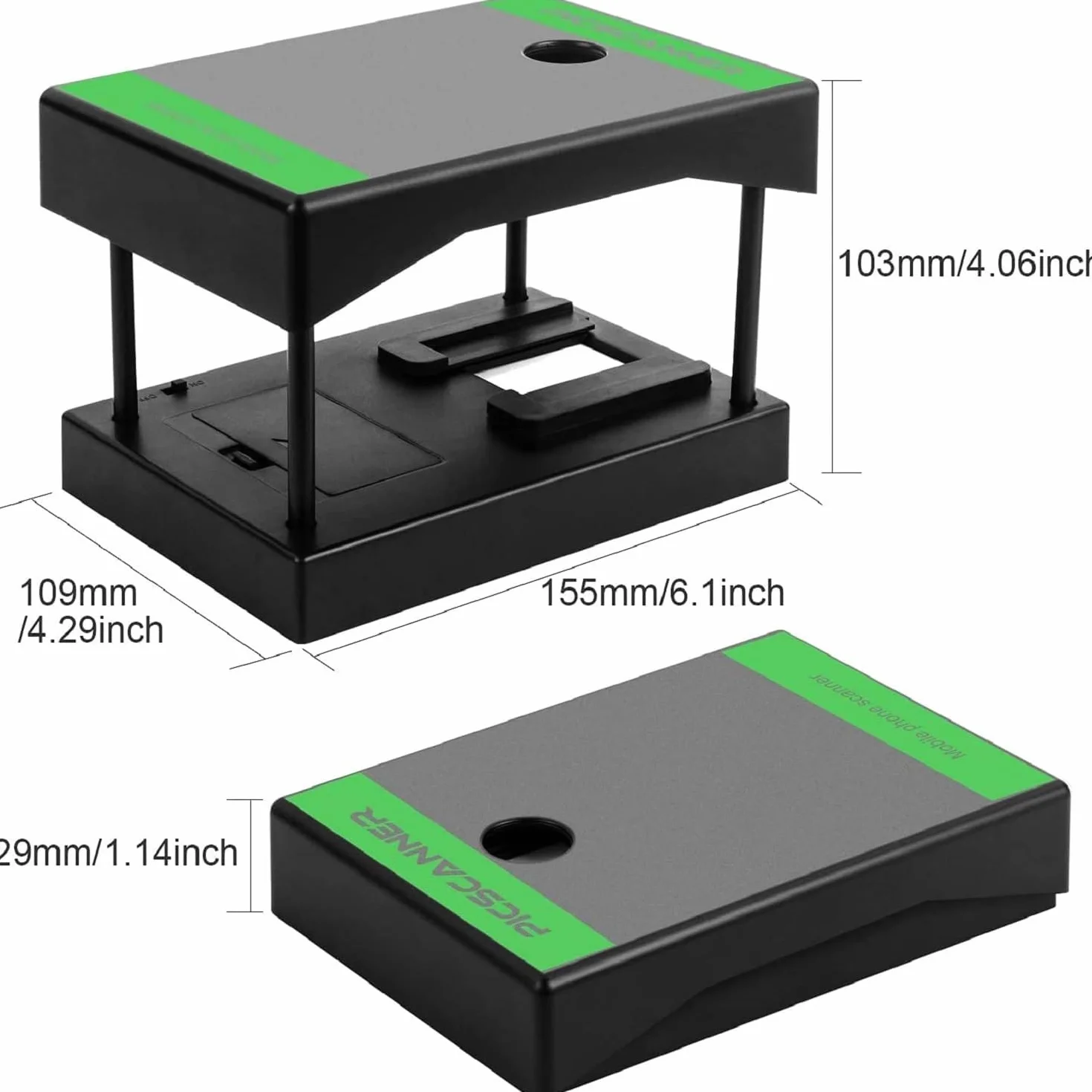 Mobile Film Scanner 35 mm, Escáner de Diapositivas Positivas y Negativas para Smartphone
