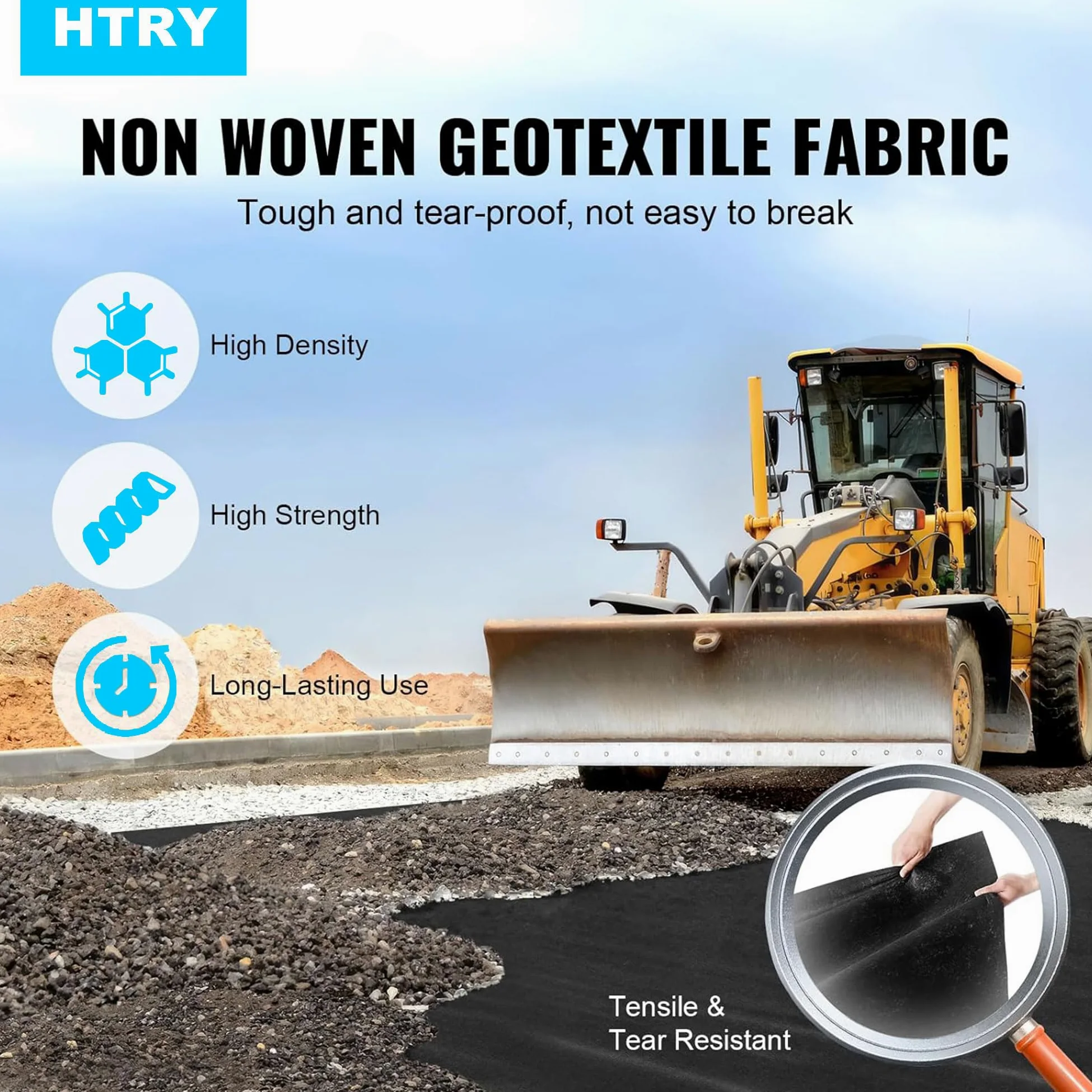 Membrana Geotextil No Tejida De 227 G/m²,Geotextil Drenaje | membrana geotextil no tejida para estabilización de vías de acceso, control de erosión, drenaje francés, base de carreteras y
