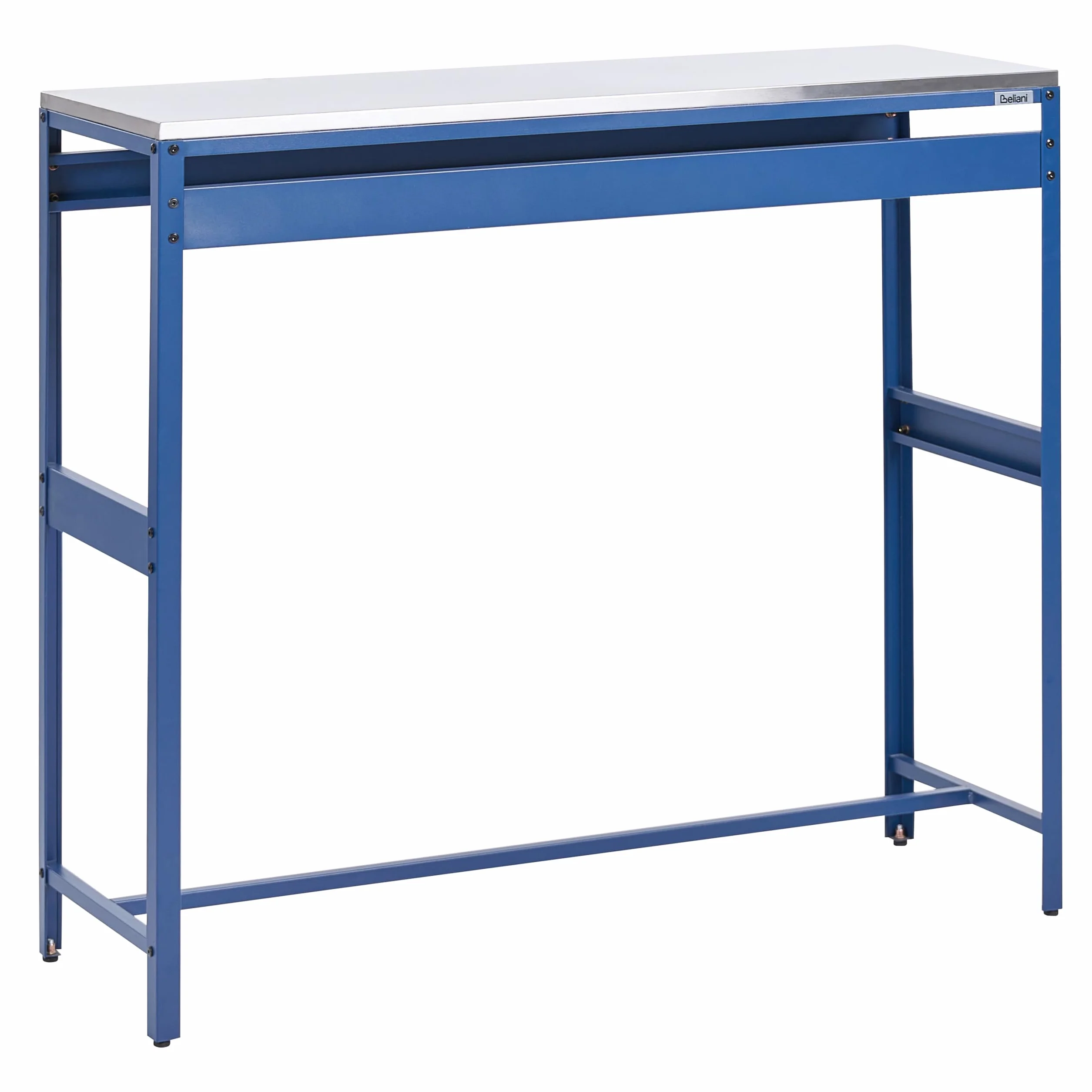 Beliani Conjunto de Armario de Cocina y Mesa de Bar para Exterior de Acero 3 Puertas encimera de Acero Inoxidable jardín Azul Maenza