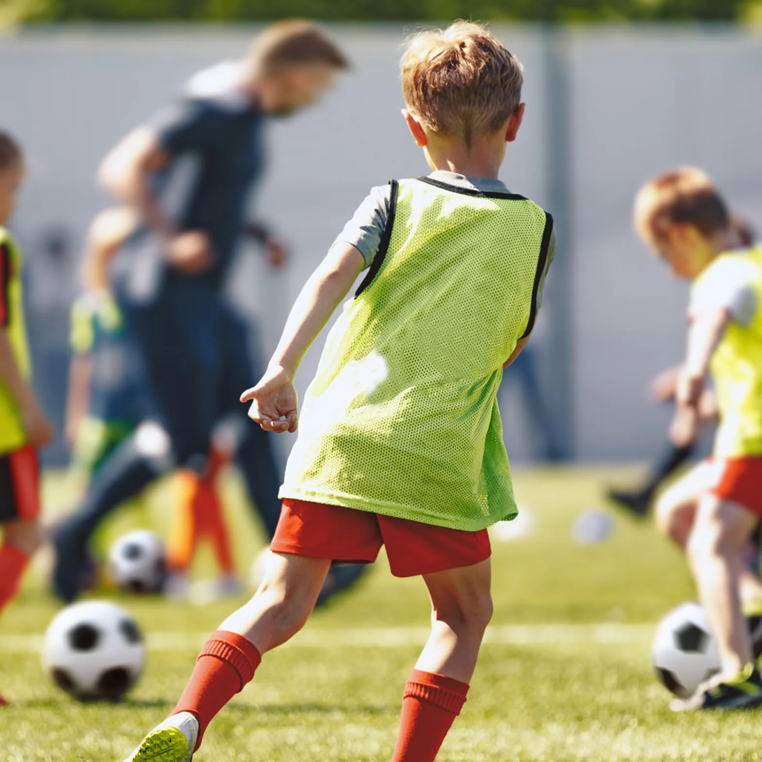 Petos para Niños, Chalecos y Camisetas Deportivos Azul Profundo 6 Piezas