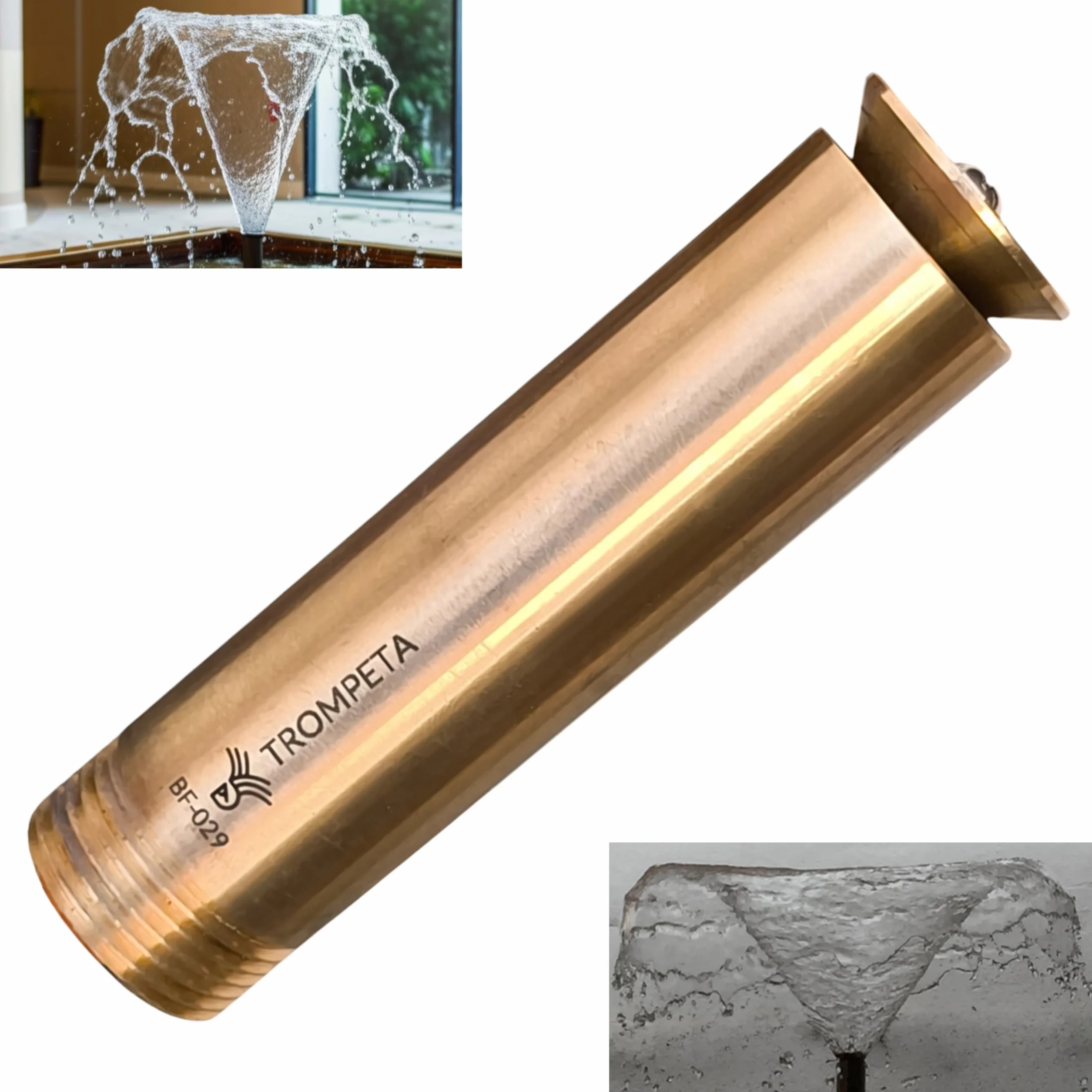 Boquillas para Fuentes de Jardín - Trompeta 1/2" LATÓN- Efecto Cáliz - Toberas, Caños y Chorros.