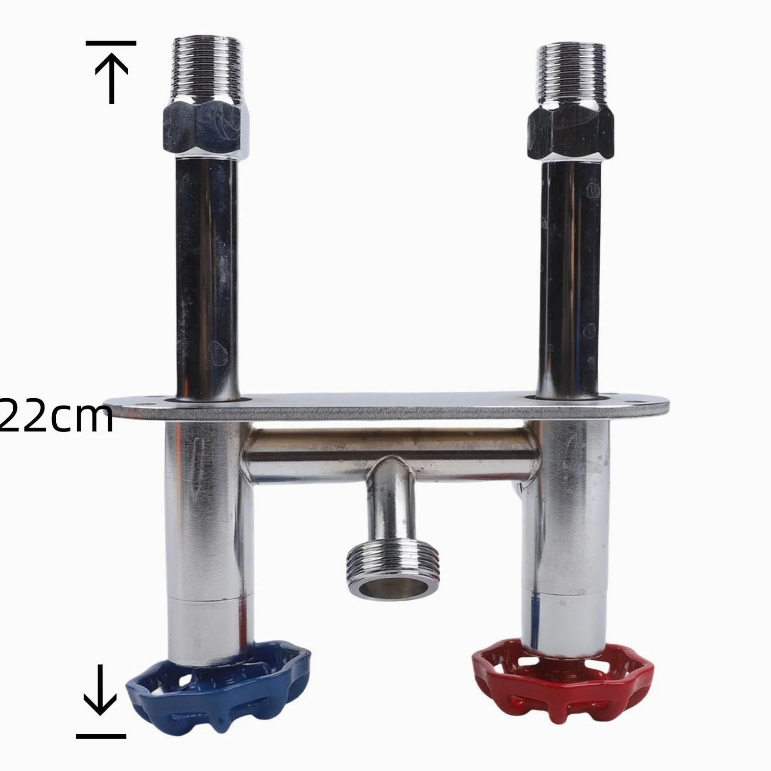 Grifo para exteriores sin congelación caliente y frío, grifo de agua de latón macizo con rosca de tubo de hierro macho de 1/2 pulgada y GHT de 3/4 pulgadas para manguera de jardín de uso en