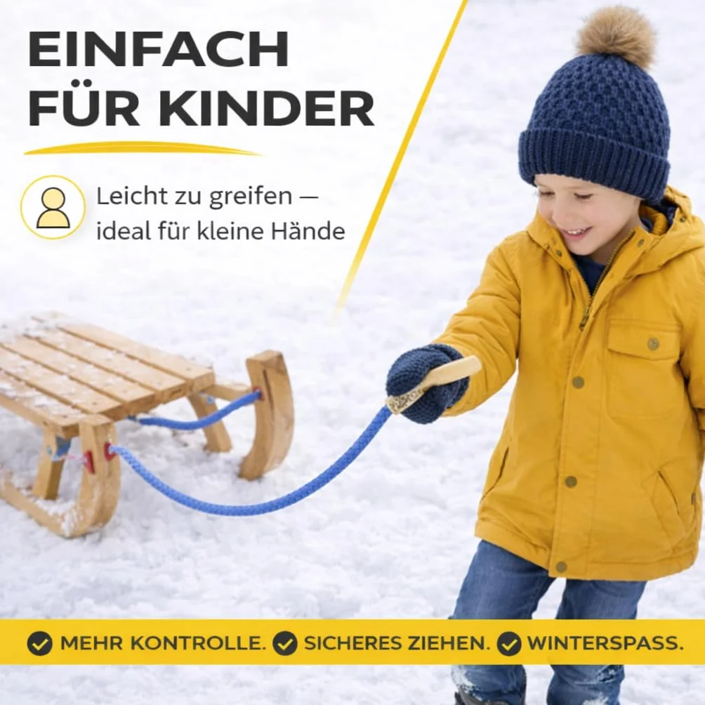 Cuerda de trineo de tracción 1,50 m 150 cm para niños en invierno