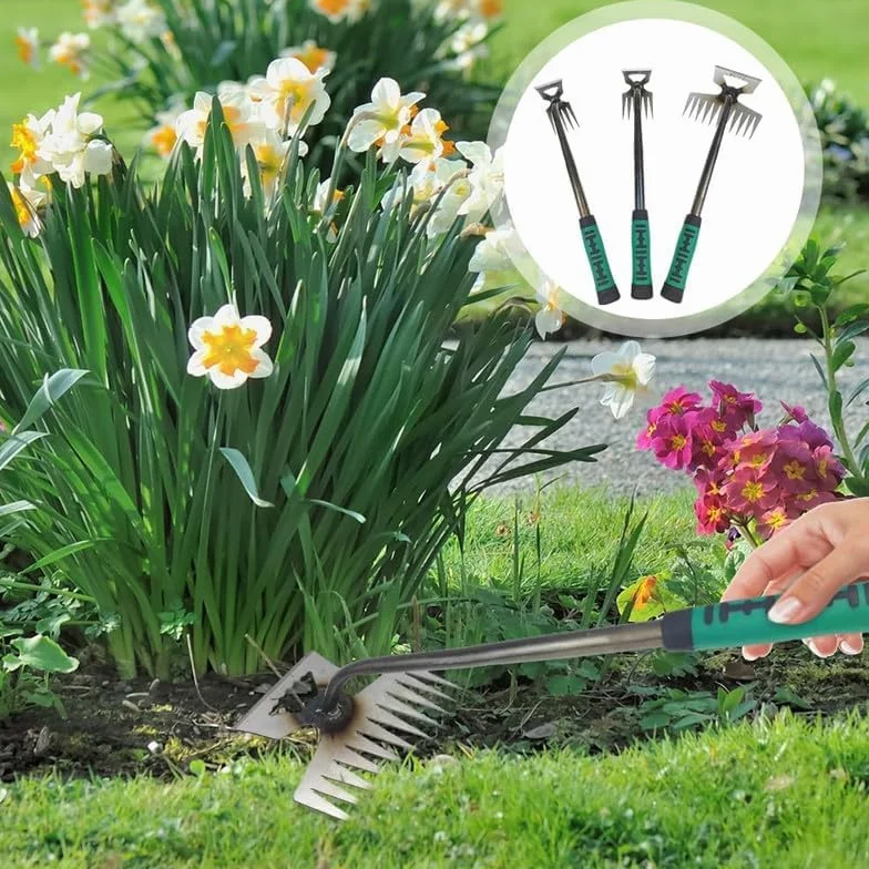 HOIDOKLY 2025 Nueva herramienta de deshierbe, herramienta de deshierbe duradera de acero al manganeso, herramienta manual multifuncional para deshierbar patios y jardines (5 Dientes)